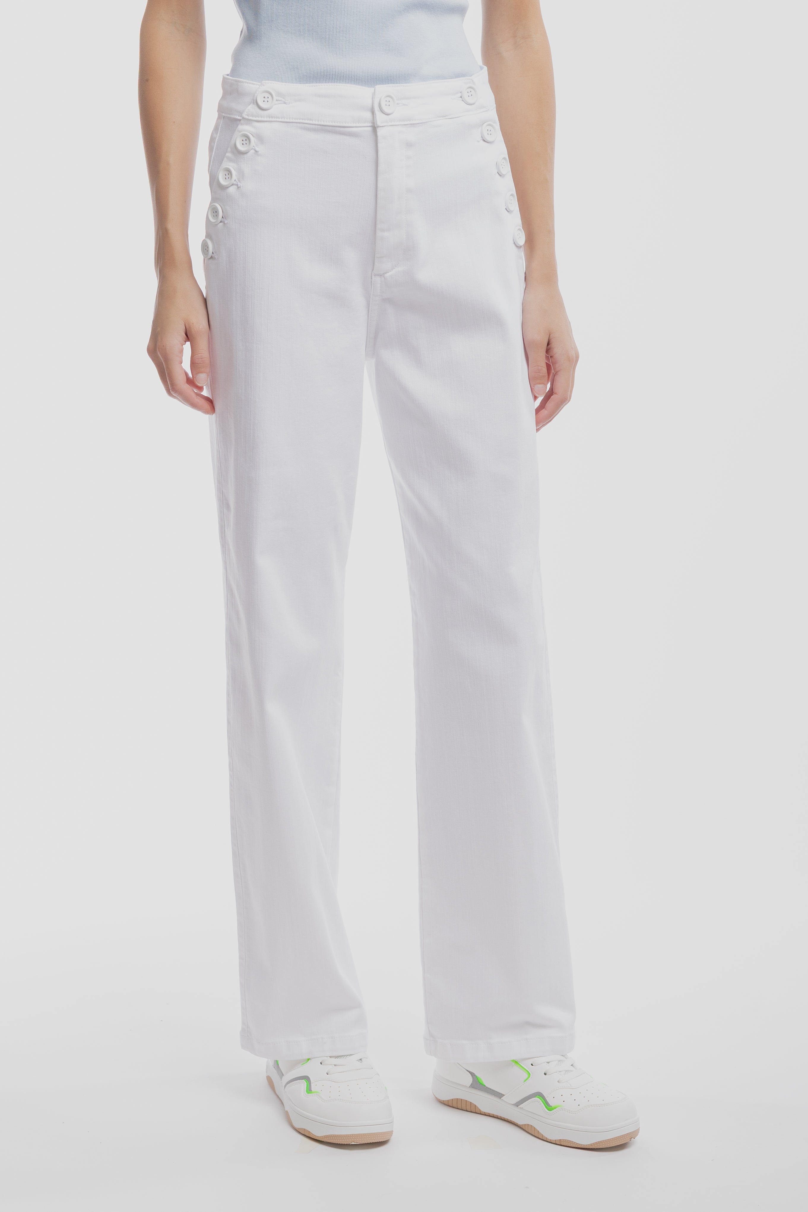 Teddy Smith P-Marina White jean large femme blanc taille haute