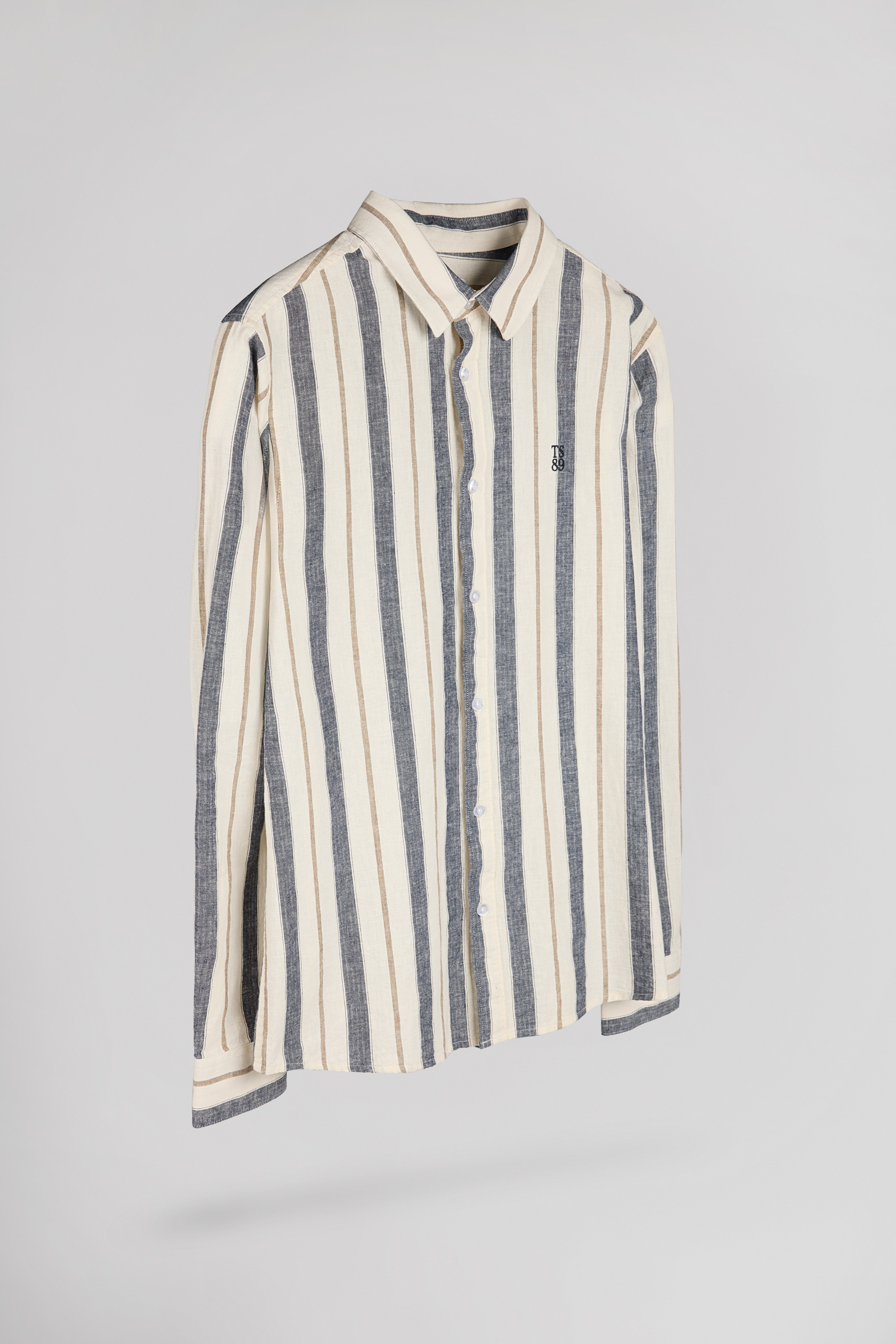 Teddy Smith C-Darius ML chemise homme marine lin coton