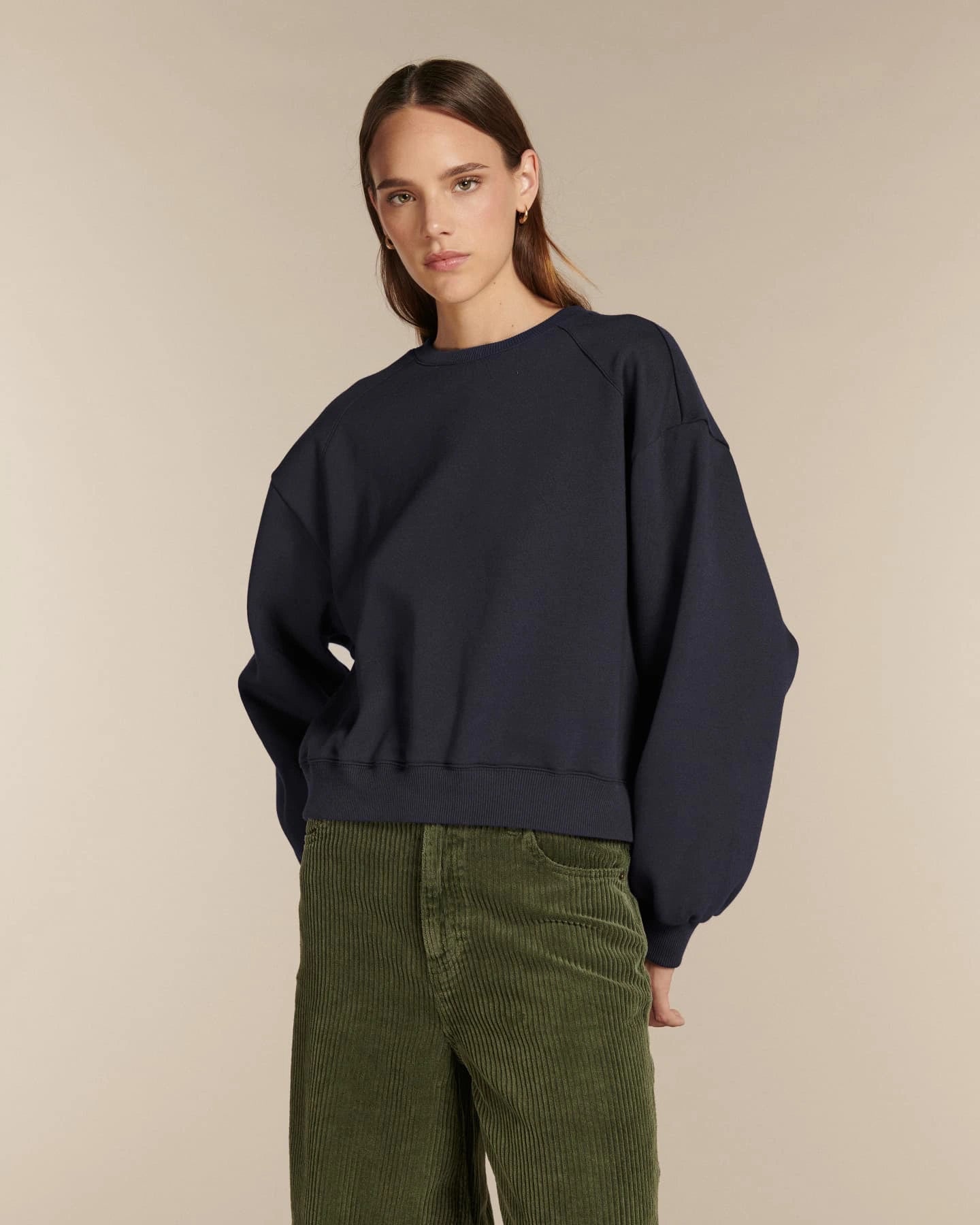 Labdip College FM-PO1653-261 sweat navy crop