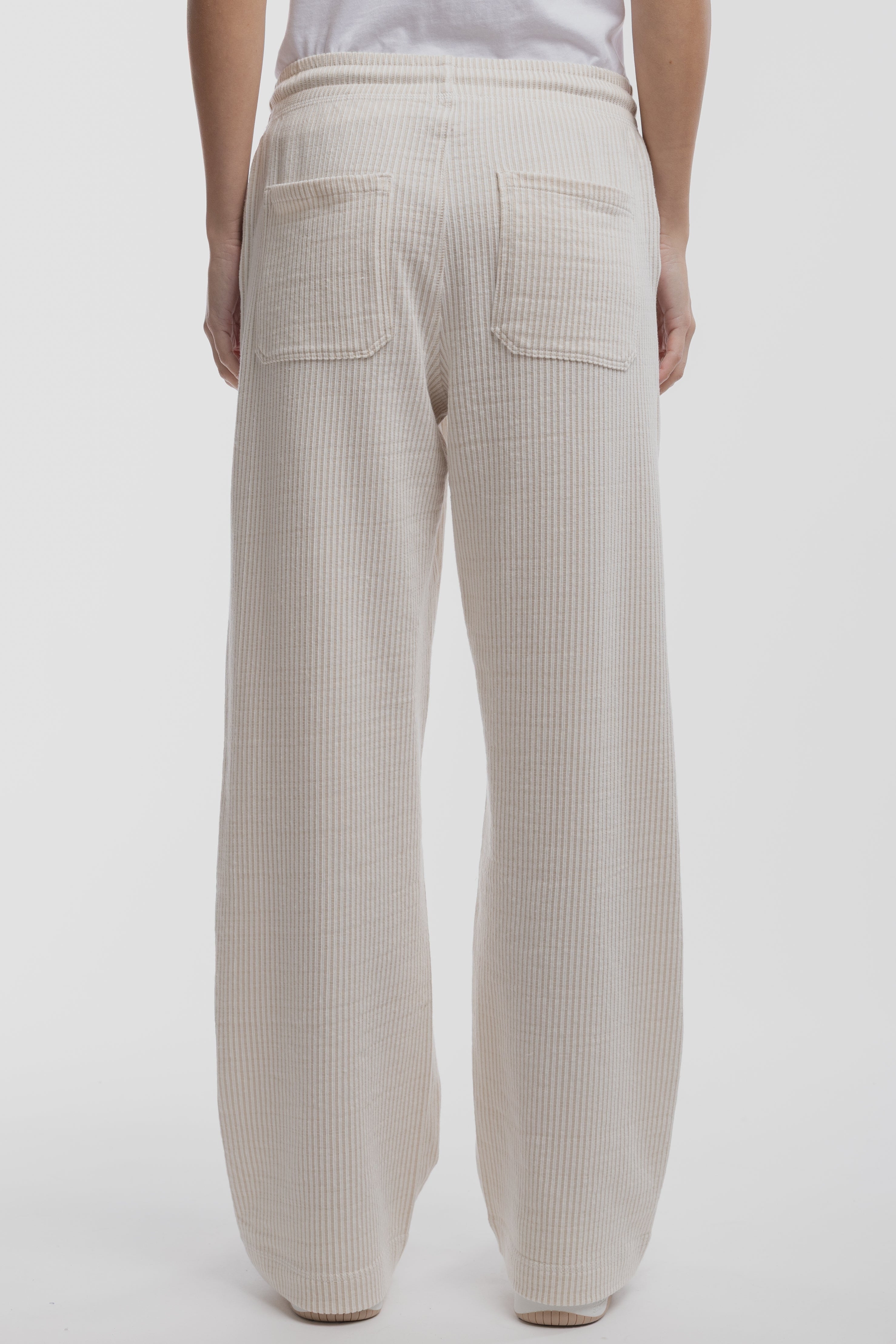 Teddy Smith P-Sublim pantalon beige rayures femme