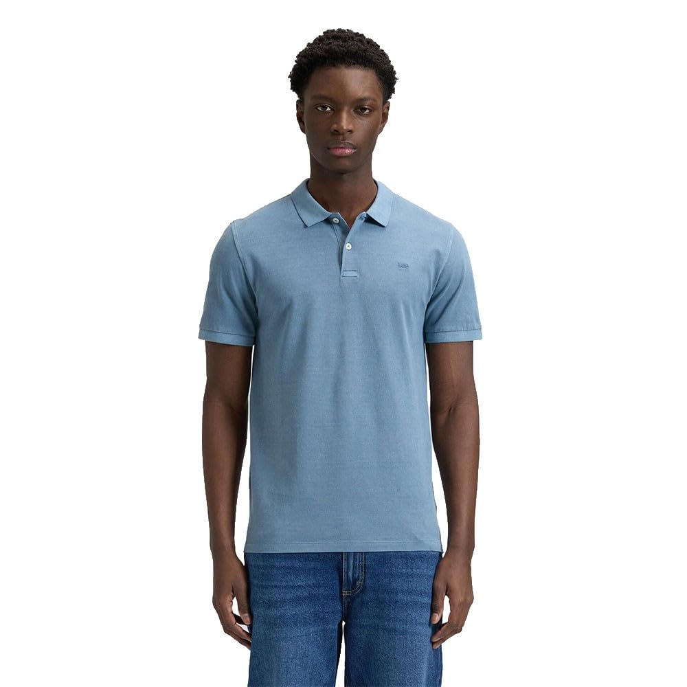 Lee Garment Dye Polo homme Gris Béton coton