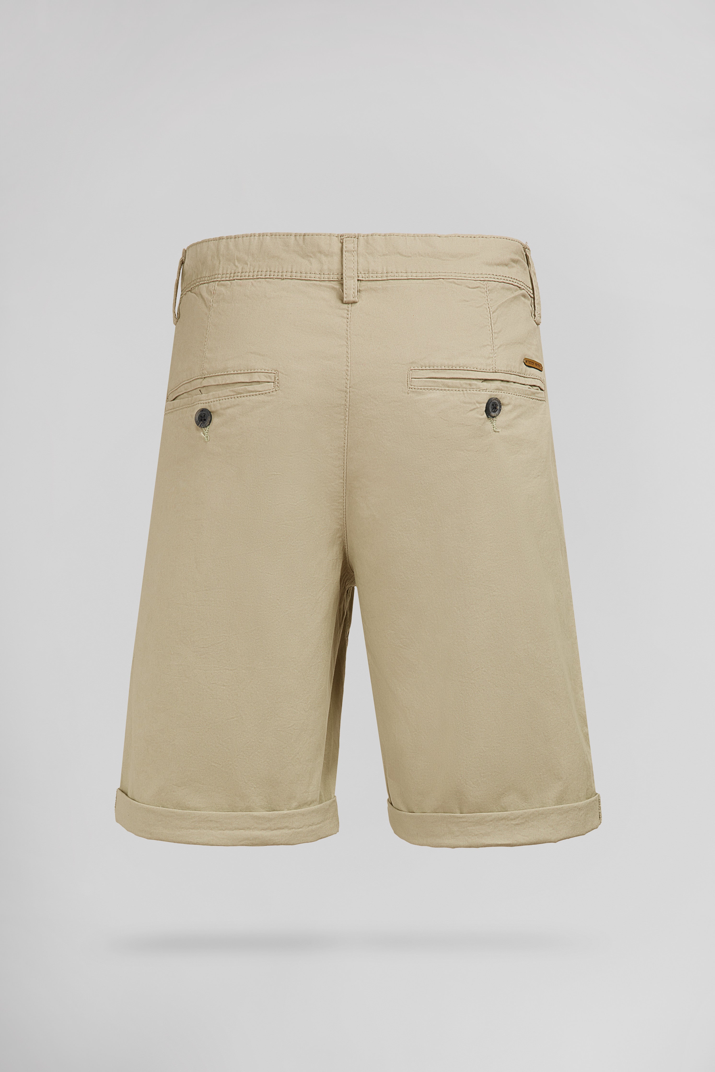 Teddy Smith Chino bermuda homme beige coton stretch