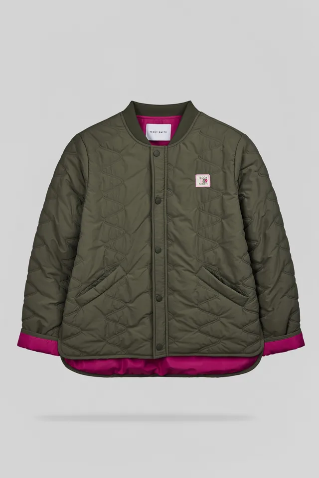 Teddy Smith B-Ezra blouson matelasse dusty kaki fuchsia