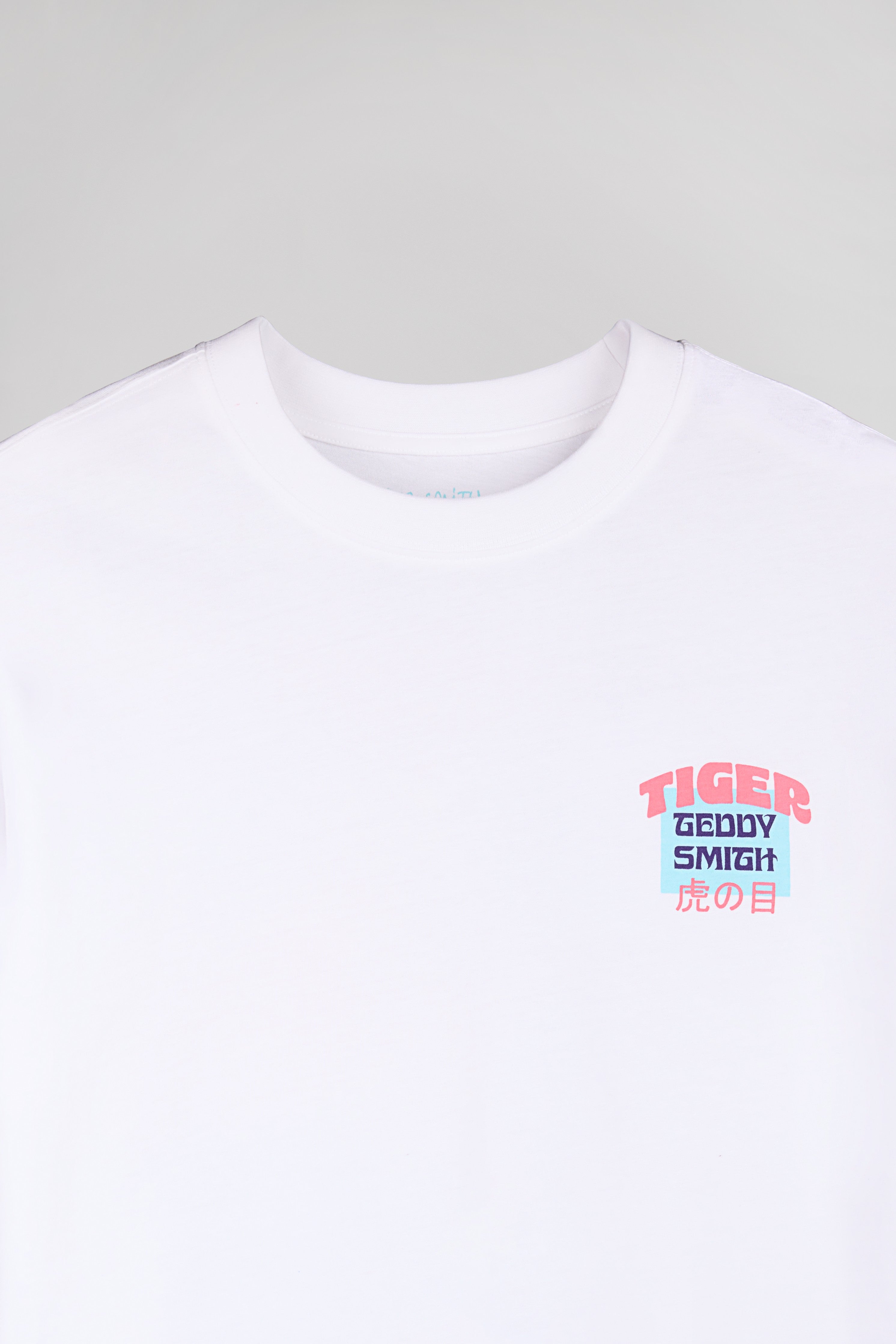 Teddy Smith T-Tiger MC t-shirt blanc tigre regular fit