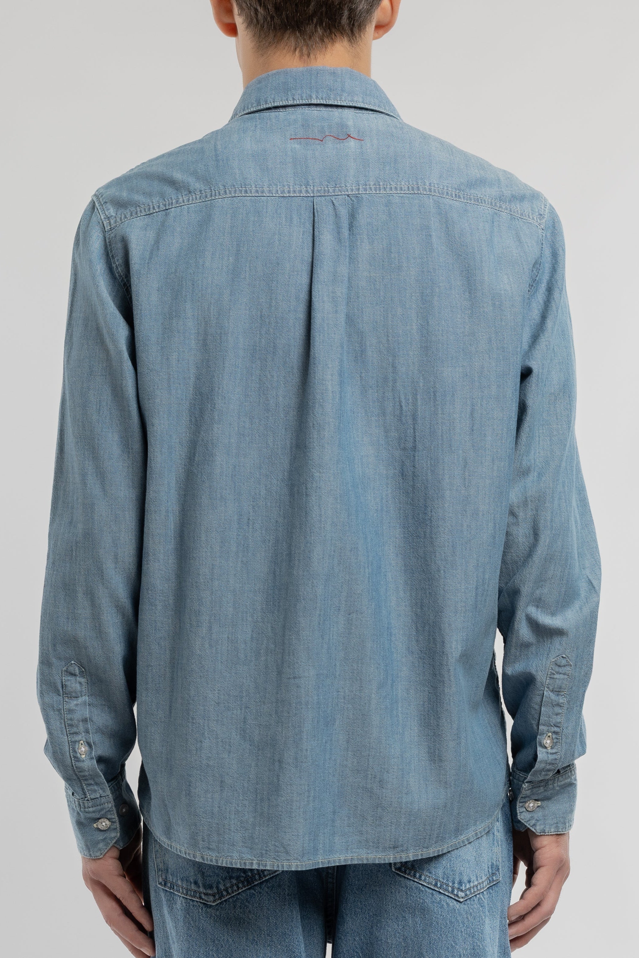 Teddy Smith C-Staner ML chemise chambray indigo clair coton