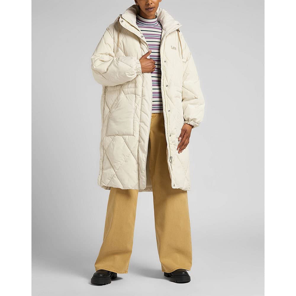 Lee Tampon Long veste femme Ecru XL coupe droite