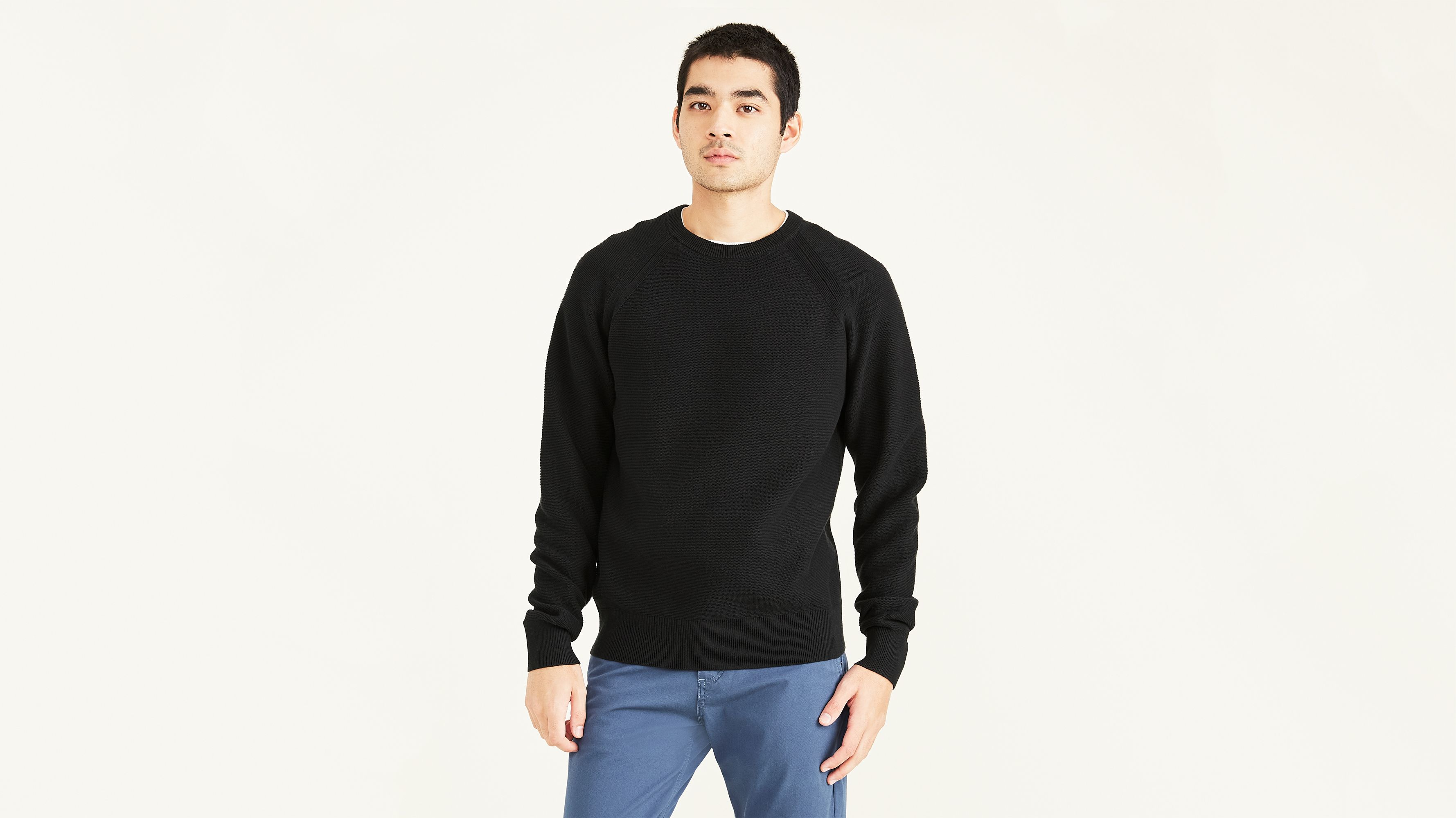 Dockers pull col rond regular noir homme