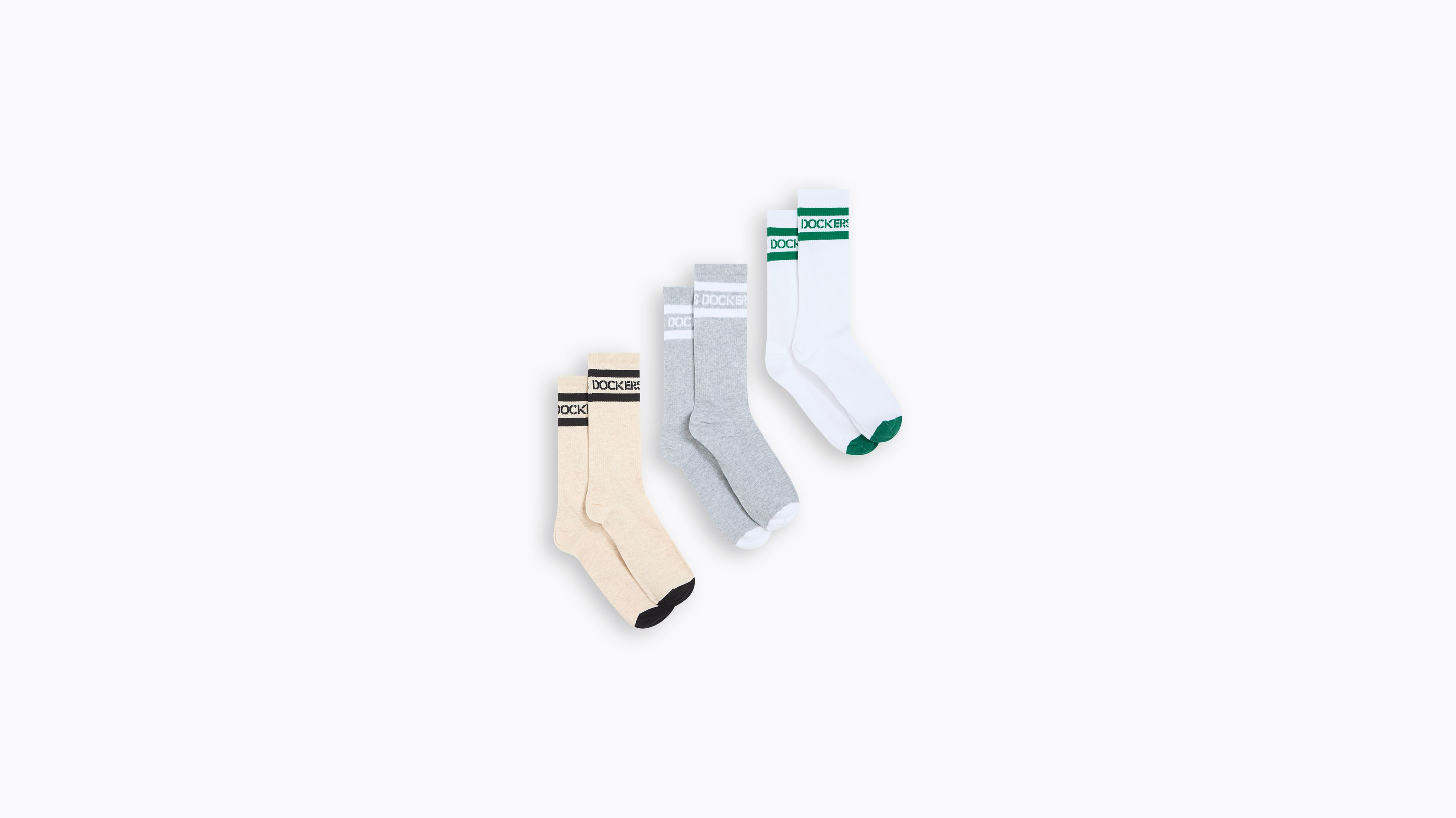 Dockers chaussettes crew grises lot de 3 coton
