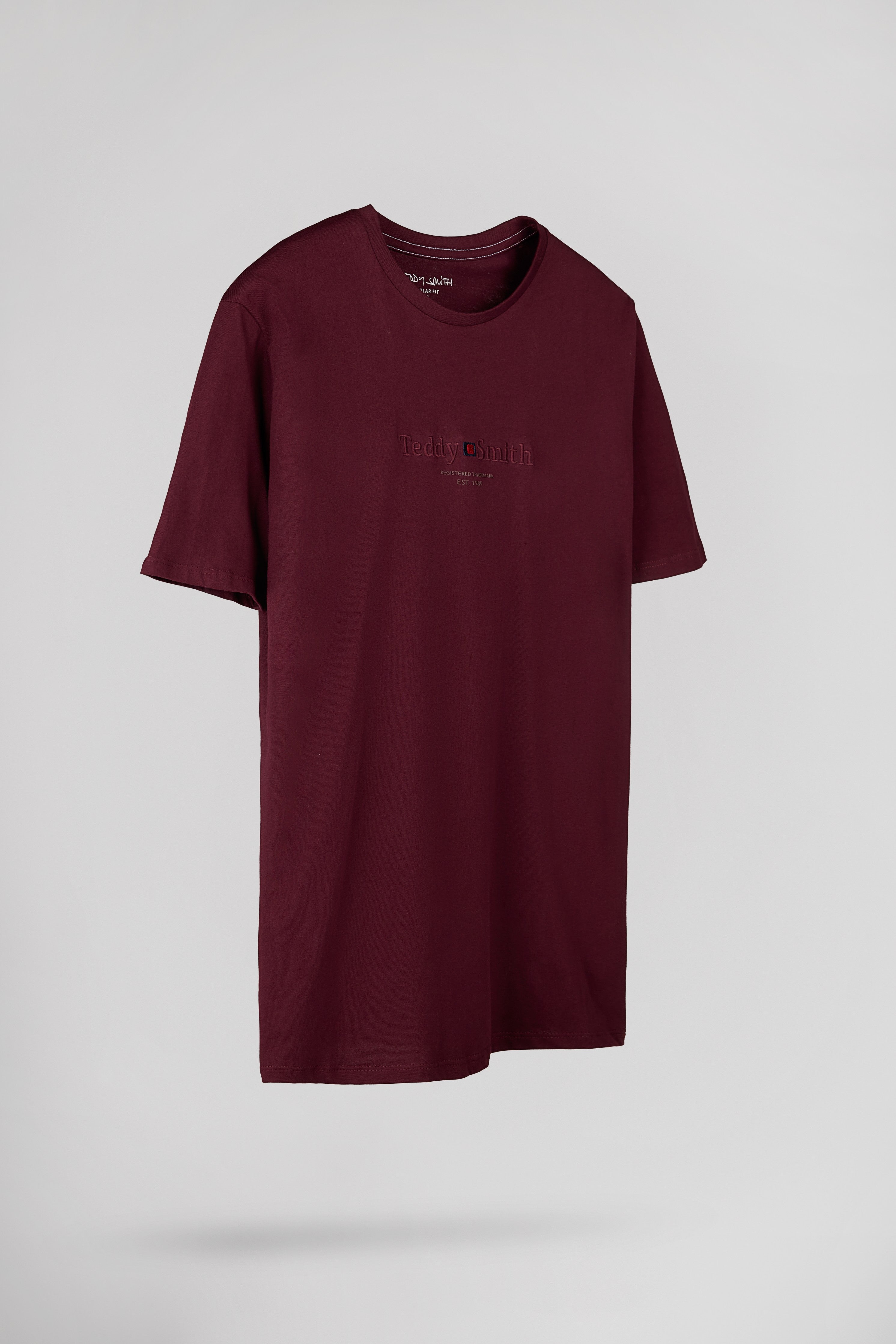 Teddy Smith T-Jim MC t-shirt col rond dark wine homme