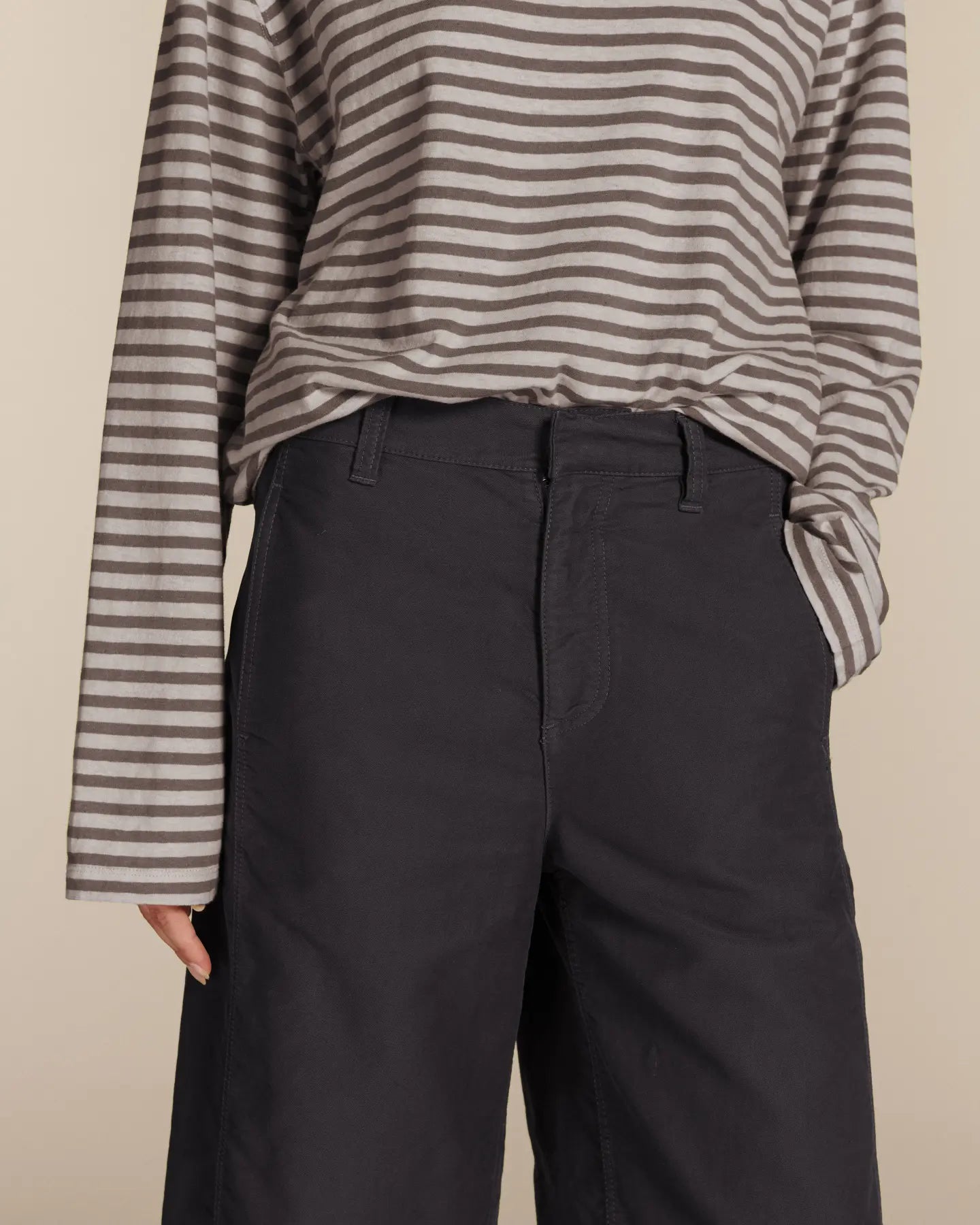 Labdip Orson Uniform pantalon barrel ardoise satin coton