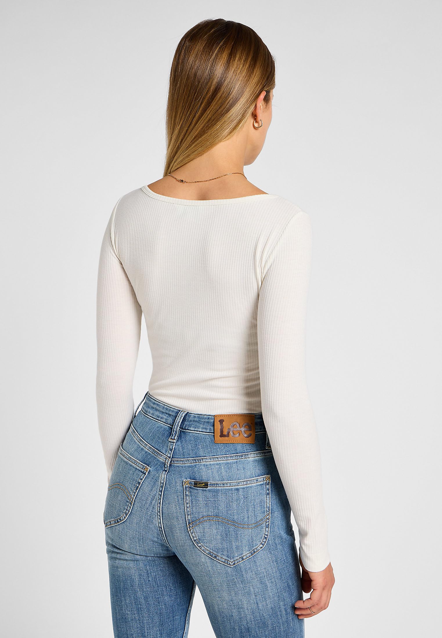 Lee Ls Boat Neck Tee t-shirt écru M col bateau