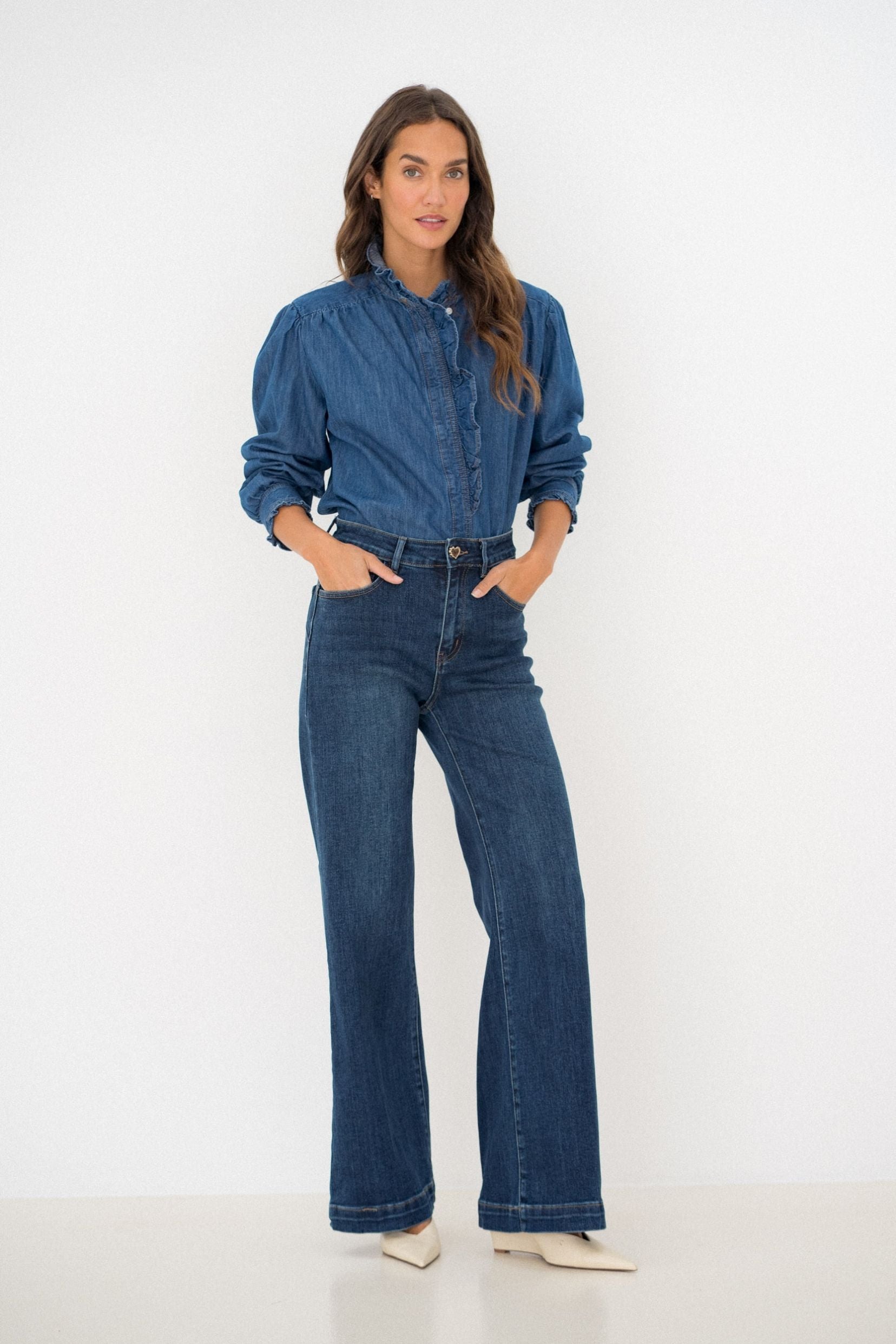 Maison Onado Sirine jean wide délavé push-up