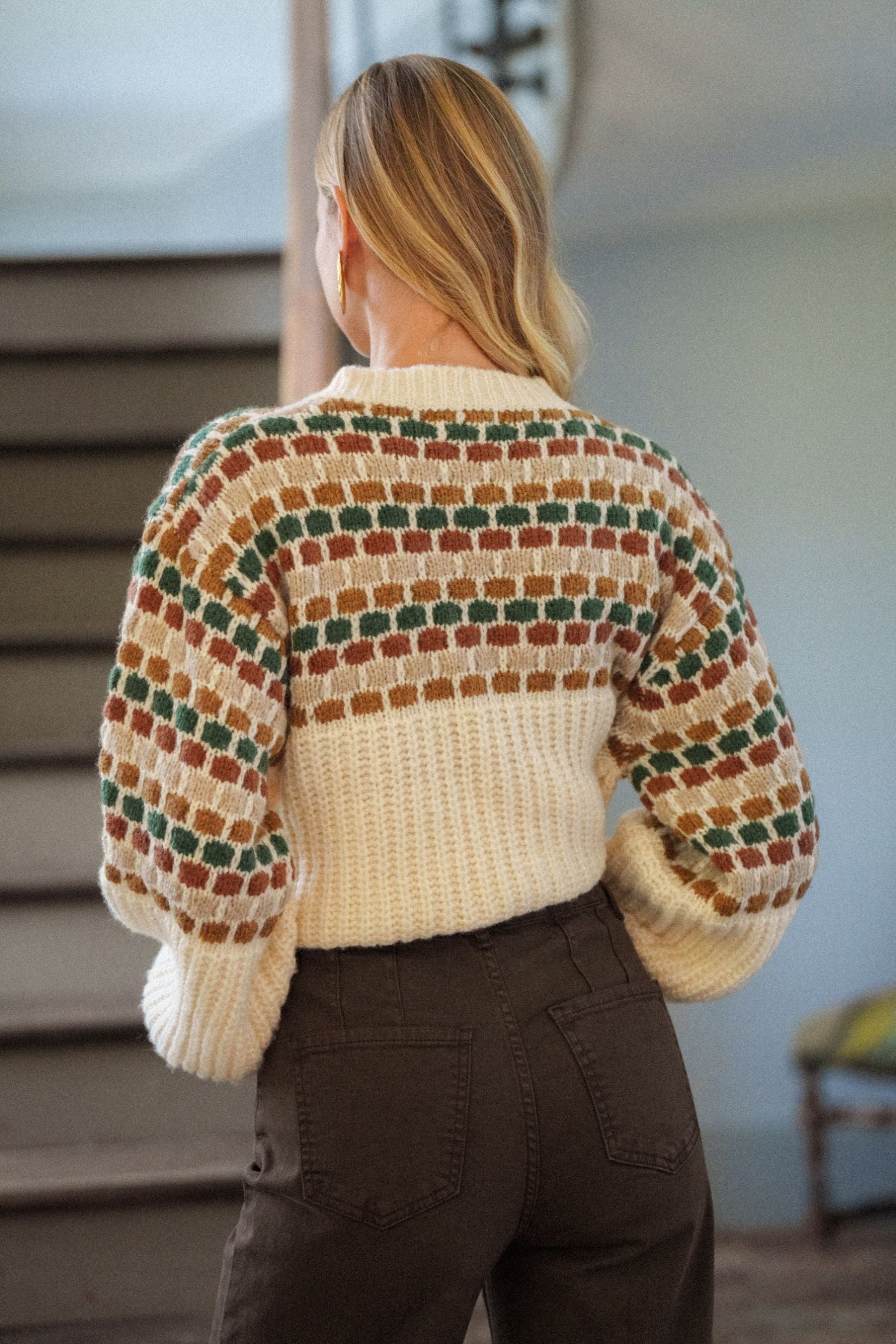 Maison Onado Sophia gilet écru TU jacquard