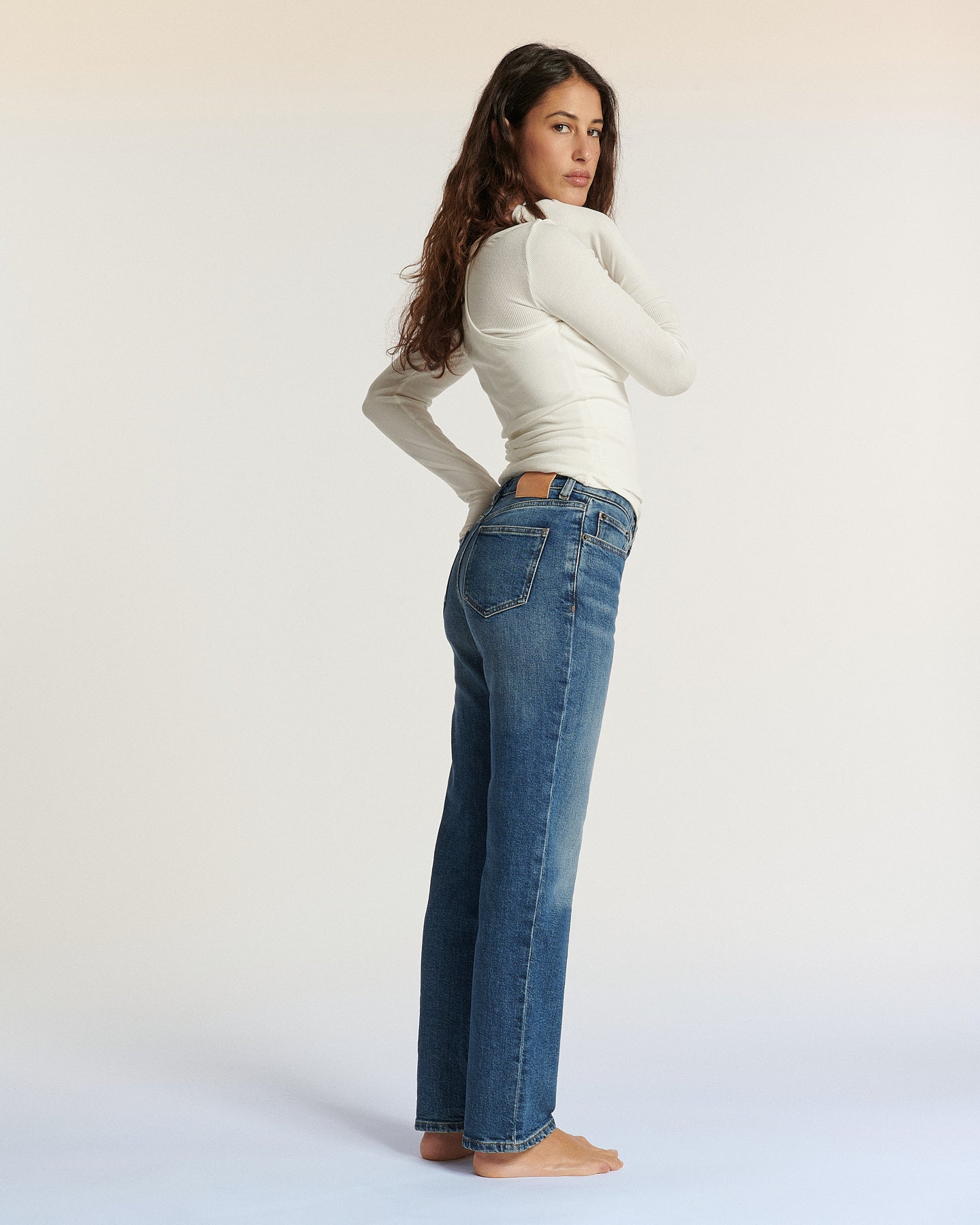 Labdip Pixie Denim Mid Blue jean droit bleu IN 30
