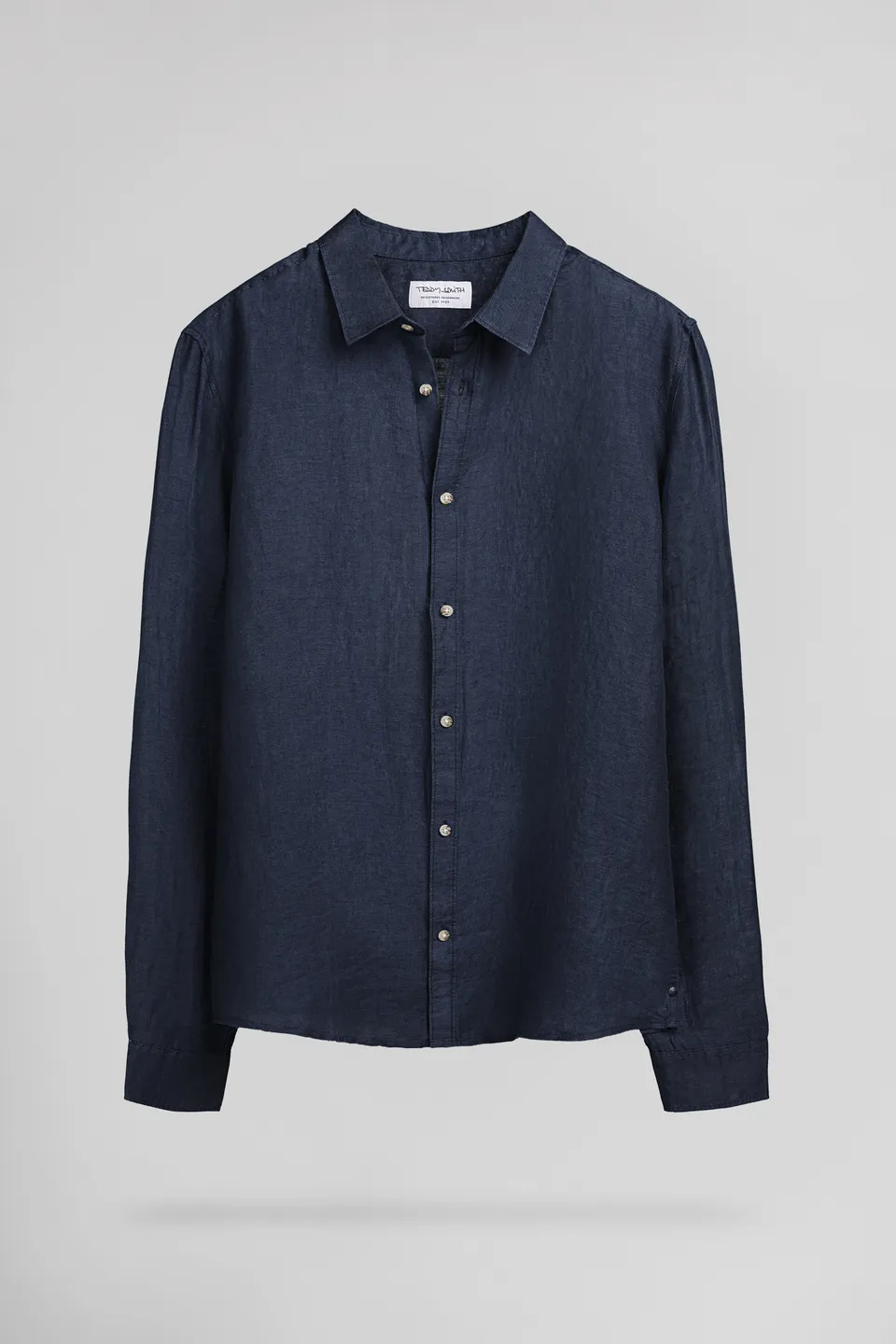Teddy Smith C-Linen ML chemise lin droite dark navy
