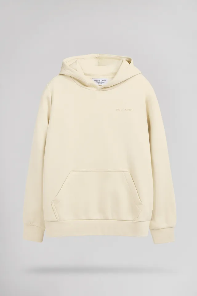 Teddy Smith S-Nark Hoody JR sweat capuche écru coton