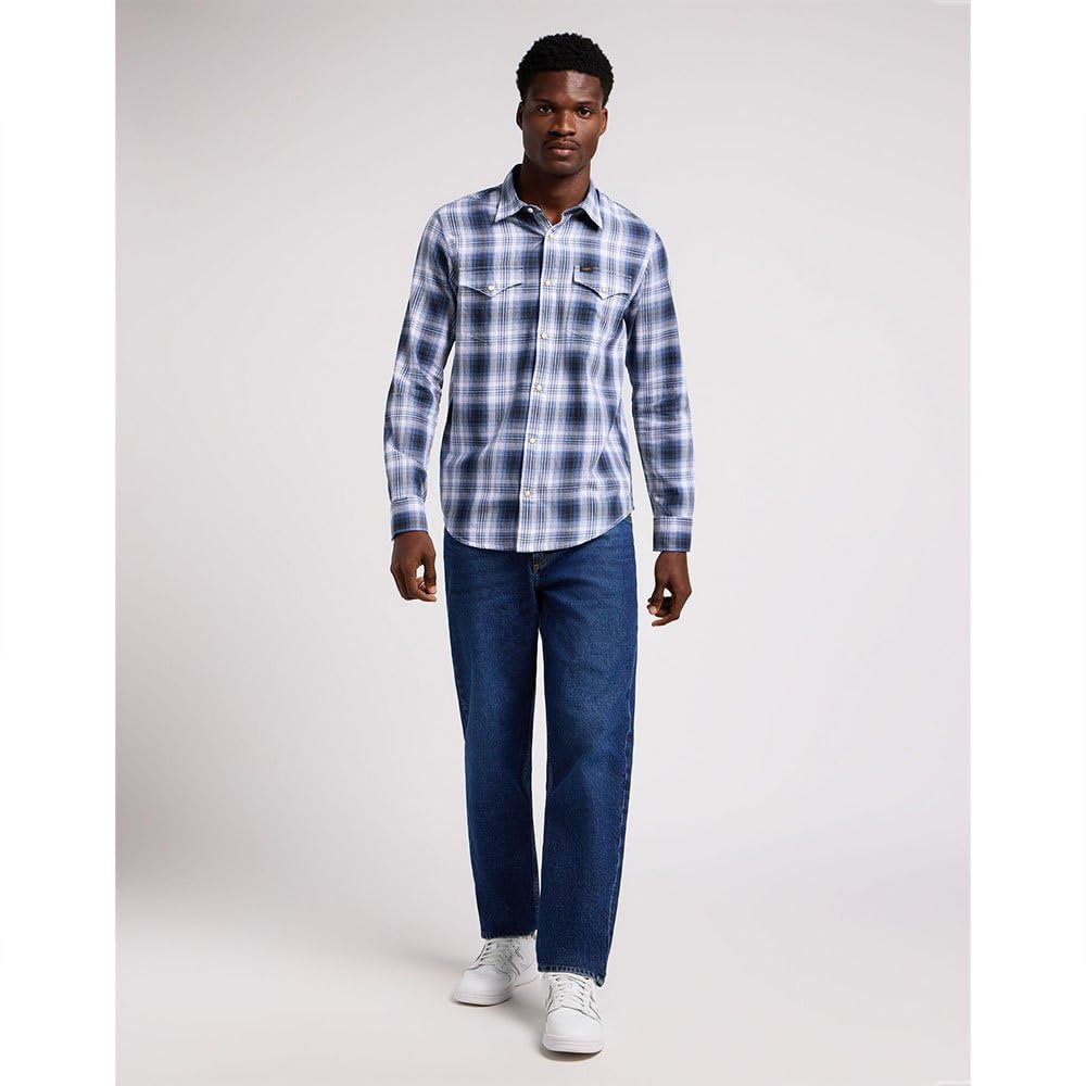 Lee Clean Western chemise homme Drama Blue coupe regular