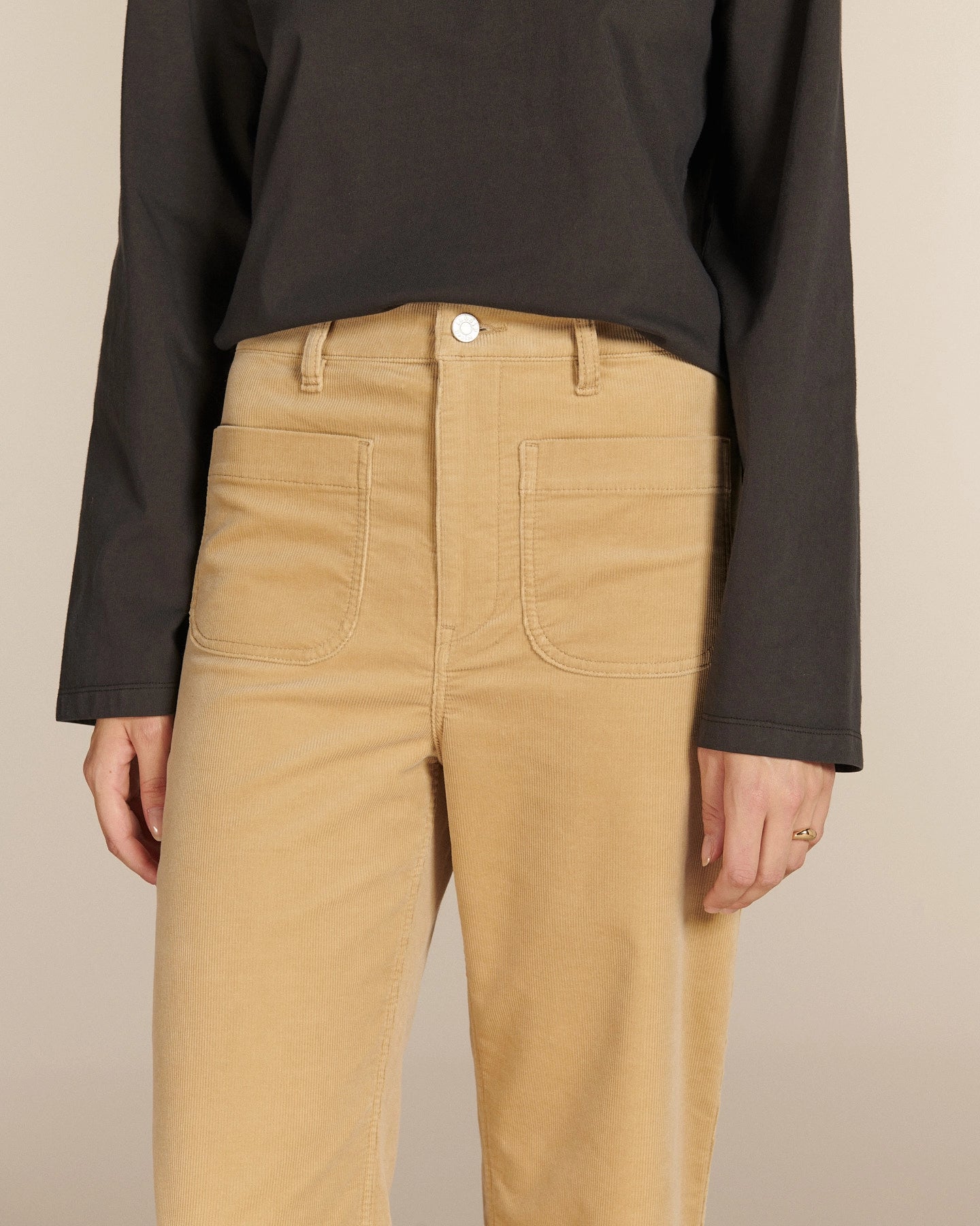 Labdip Samuel Velvet pantalon taille haute praline