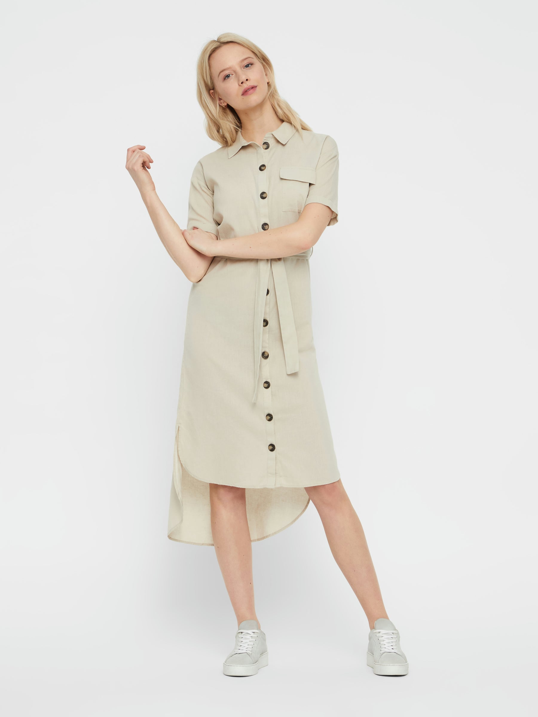 Noisy May robe-chemise longue à ceinture 110 cm