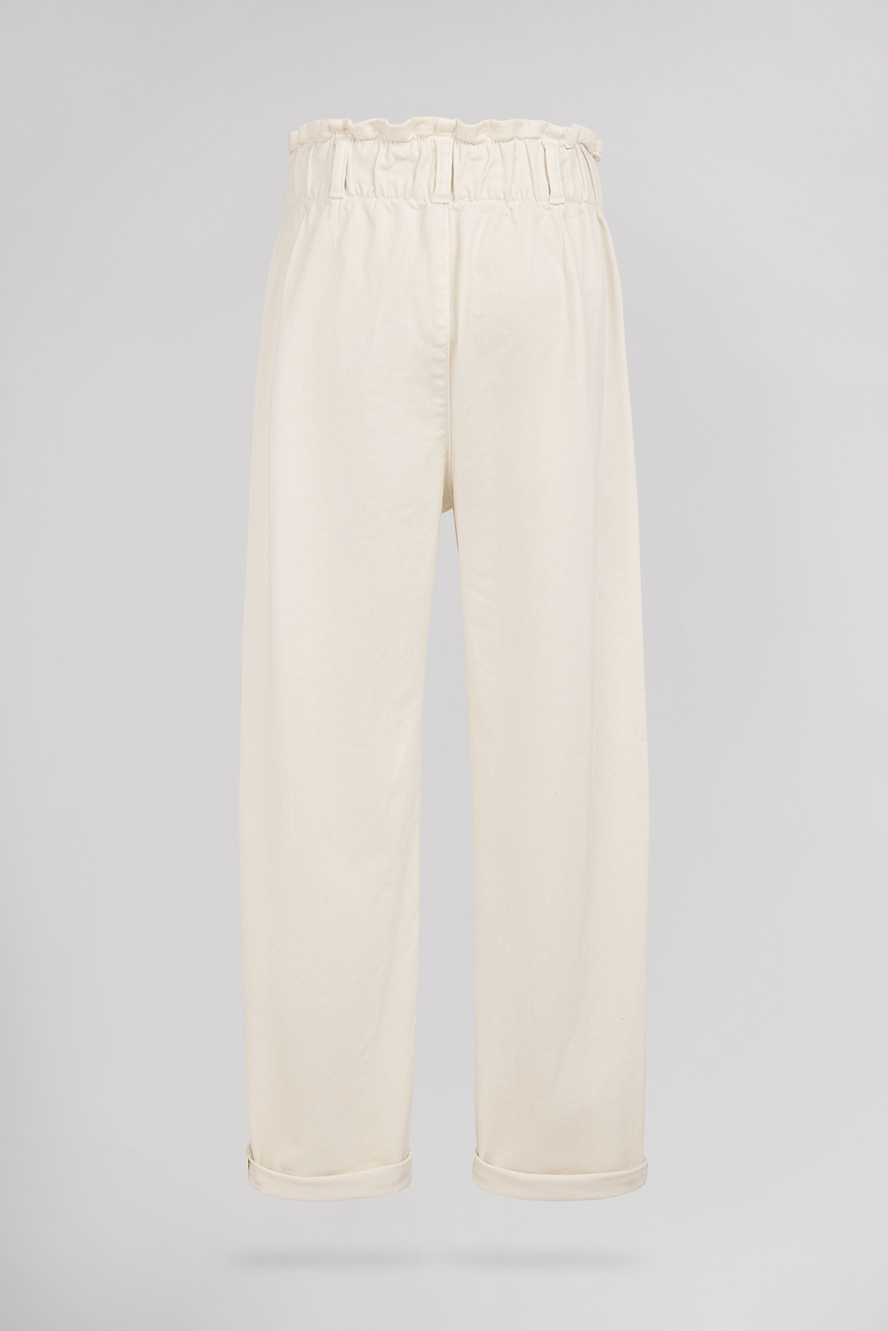 Teddy Smith Paperbag Jr pantalon fille blanc taille haute
