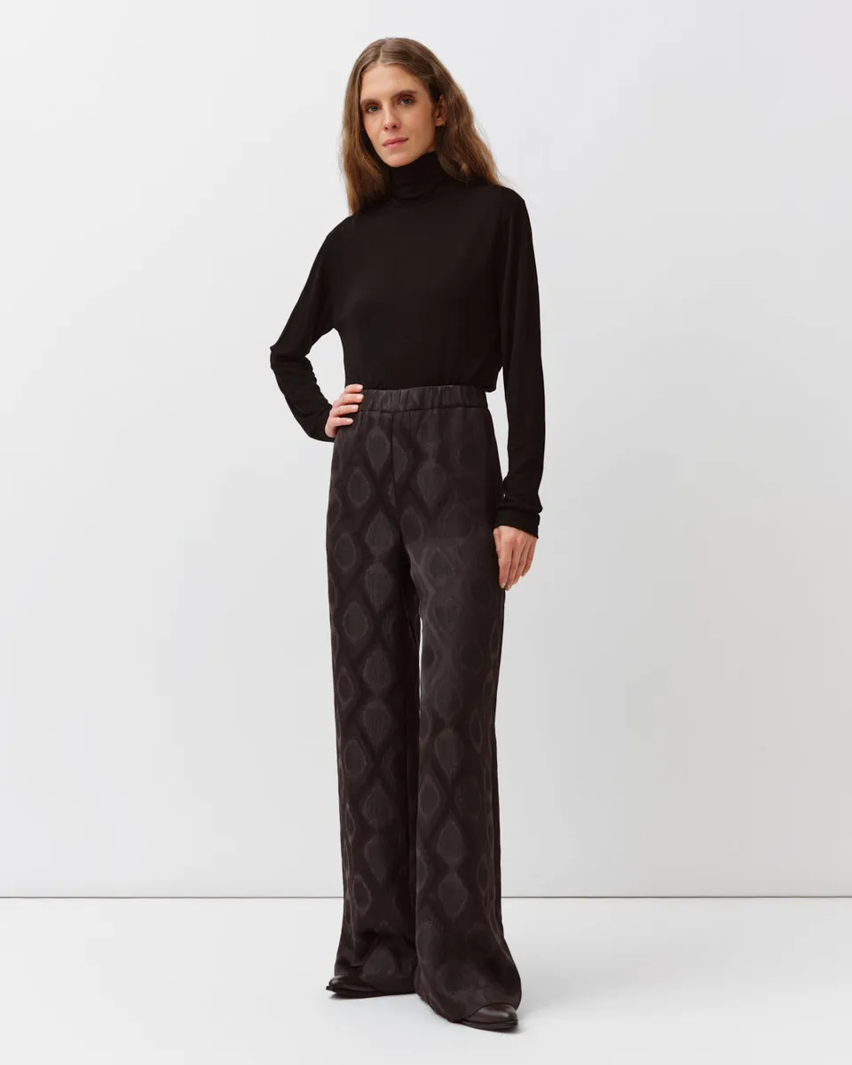 DIEGA Portorico pantalon chocolat jacquard