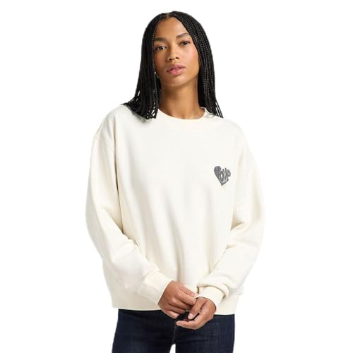 Lee Relaxed Graphic Crew sweat femme L écru