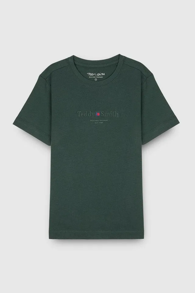 Teddy Smith T-Jim MC t-shirt garçon vert coton