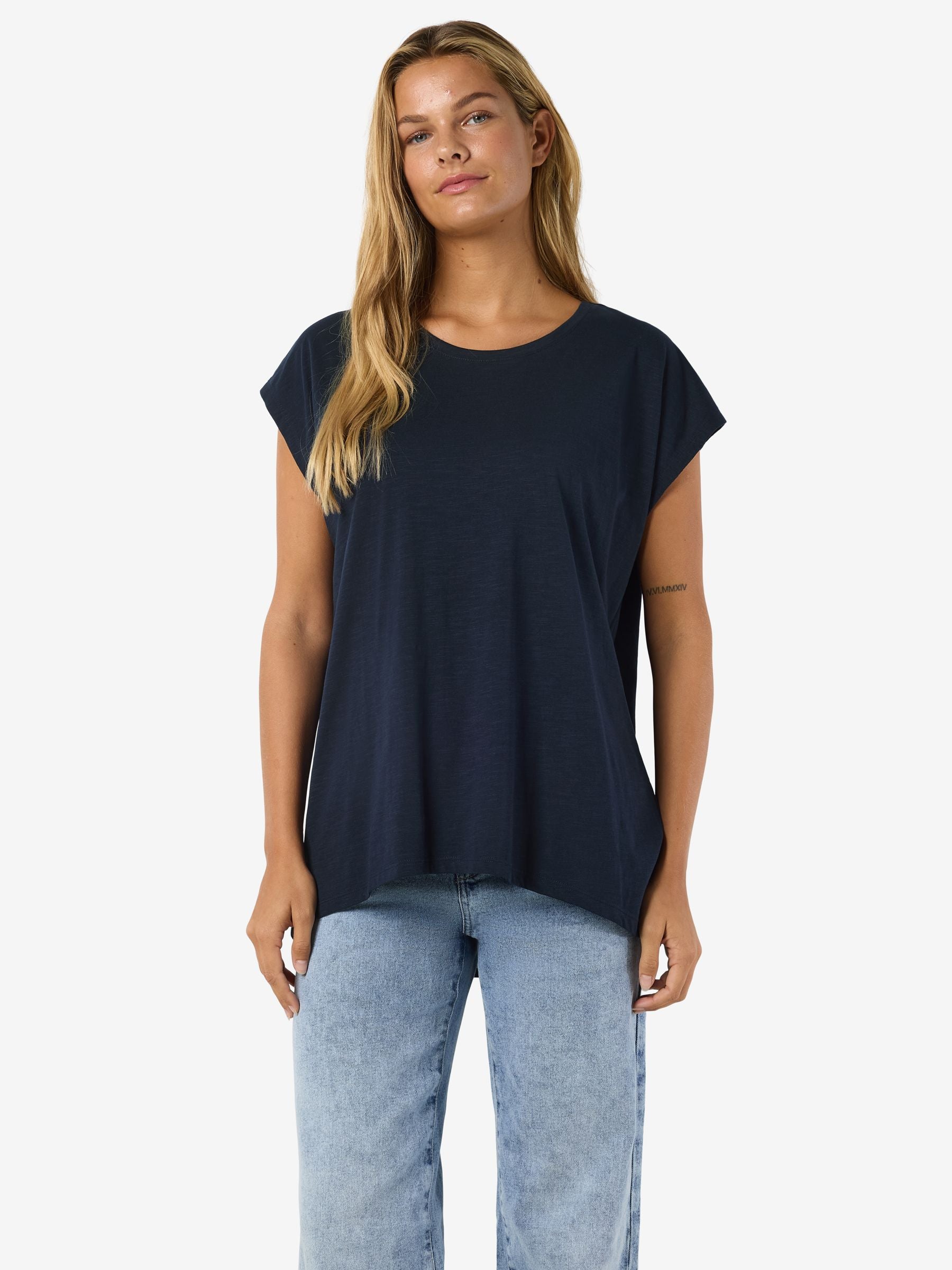 Noisy May t-shirt oversize coton bio col rond