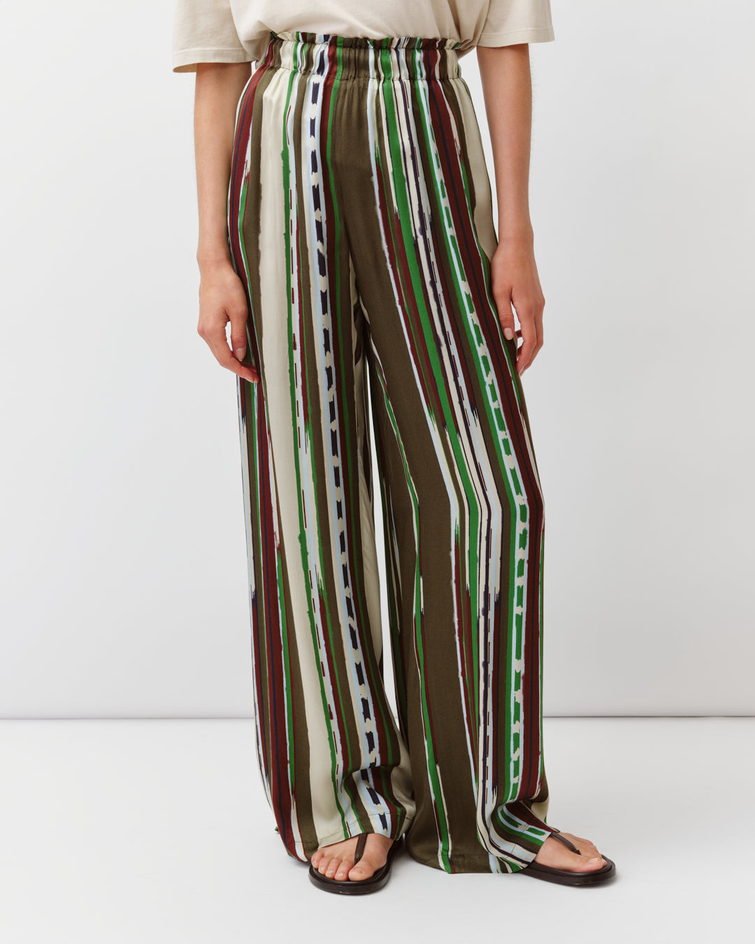 Diega Paciano pantalon ample kaki taille élastique