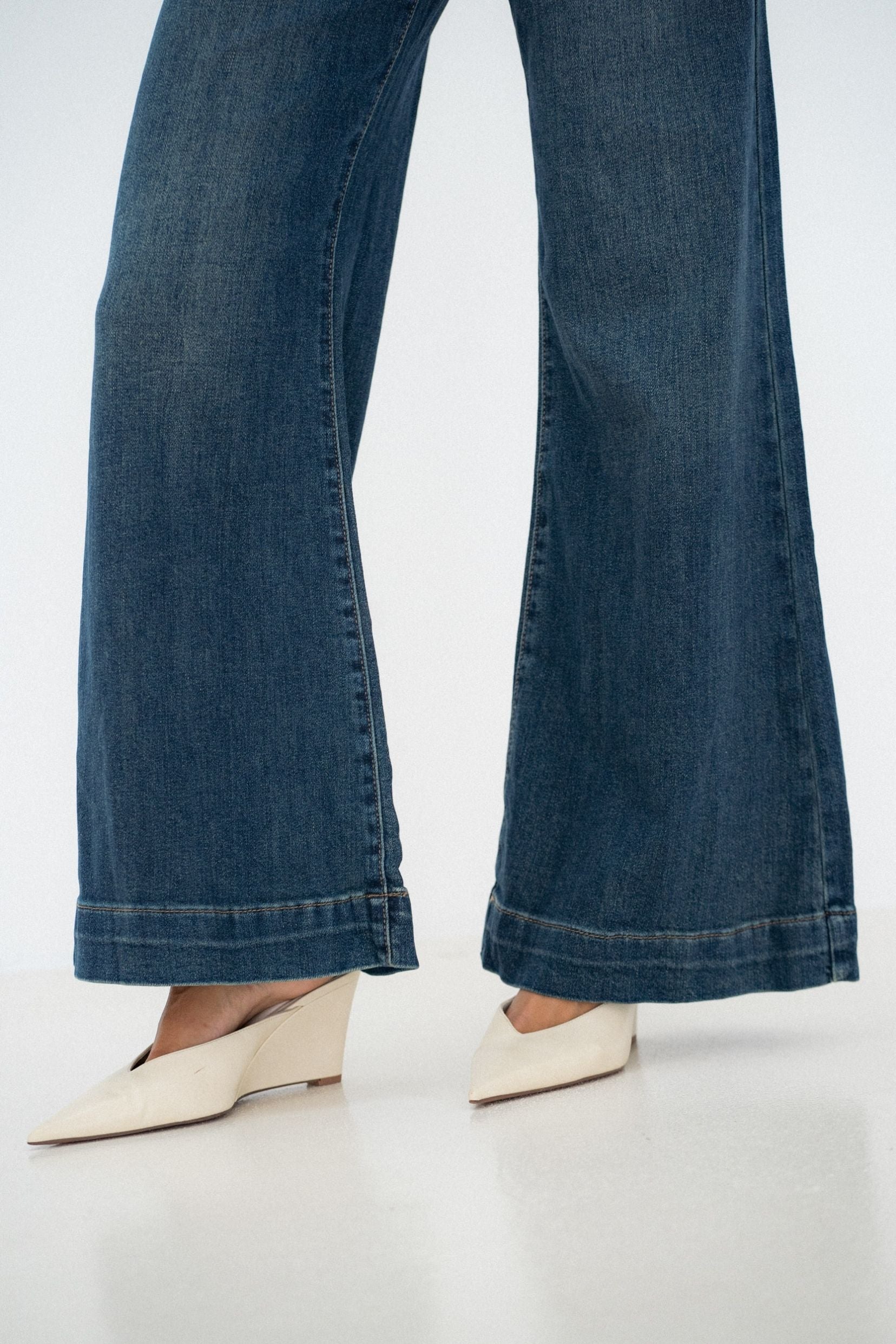Maison Onado Apolline jean wide bleu délavé workwear