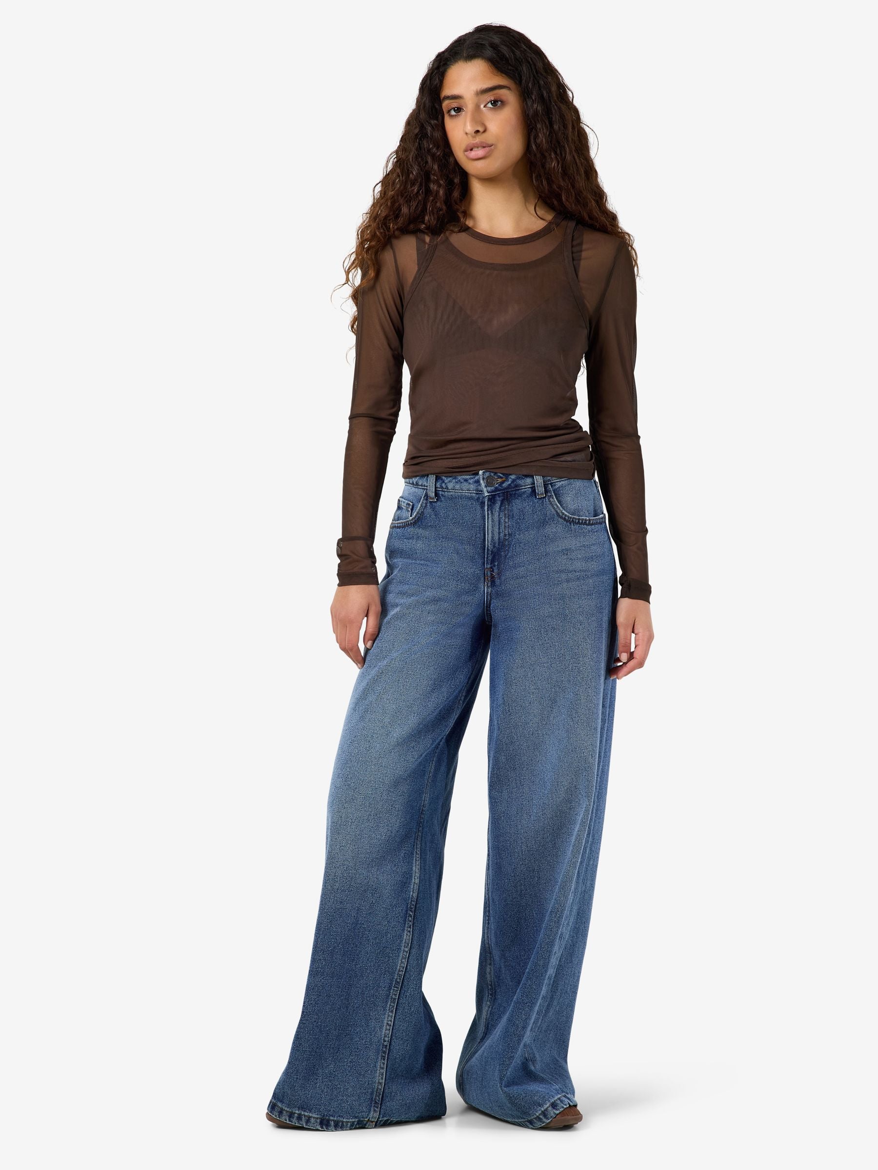 Noisy May top mesh manches longues double couche