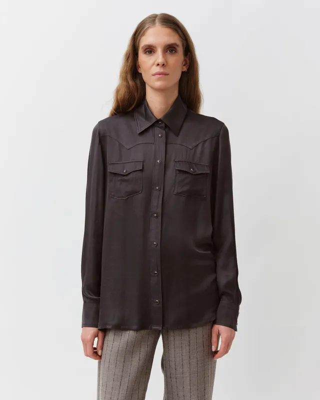 DIEGA CORYDA chemise chocolat viscose et soie