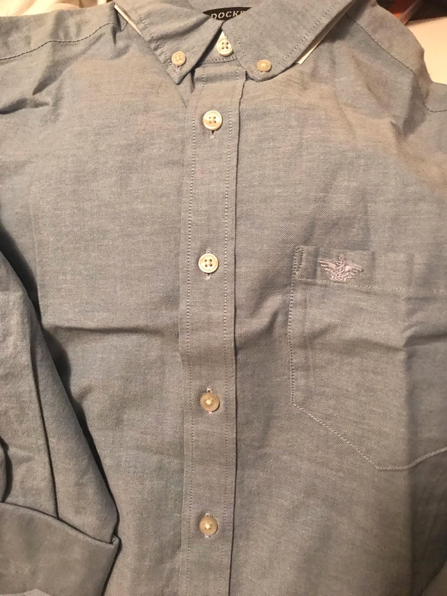 Dockers Oxford chemise homme bleue slim manches longues