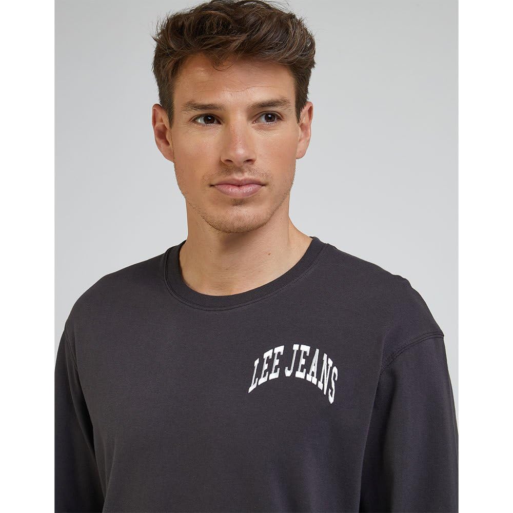 Lee Varsity Tee T-Shirt Homme Bleu Manches Longues