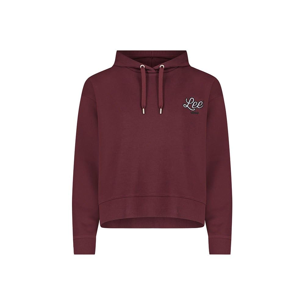 Lee Logo Hoodie Velvet Beet sweat capuche femme XS bordeaux