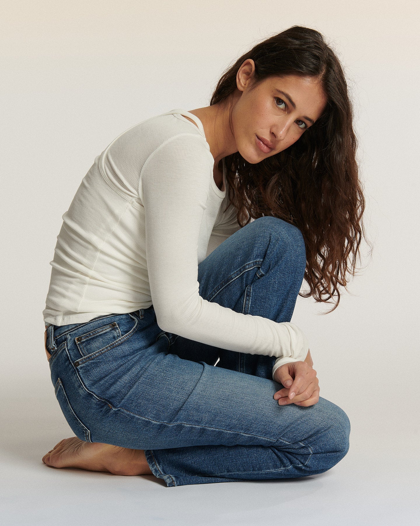 Labdip Pixie Denim Mid Blue jean droit bleu IN 30