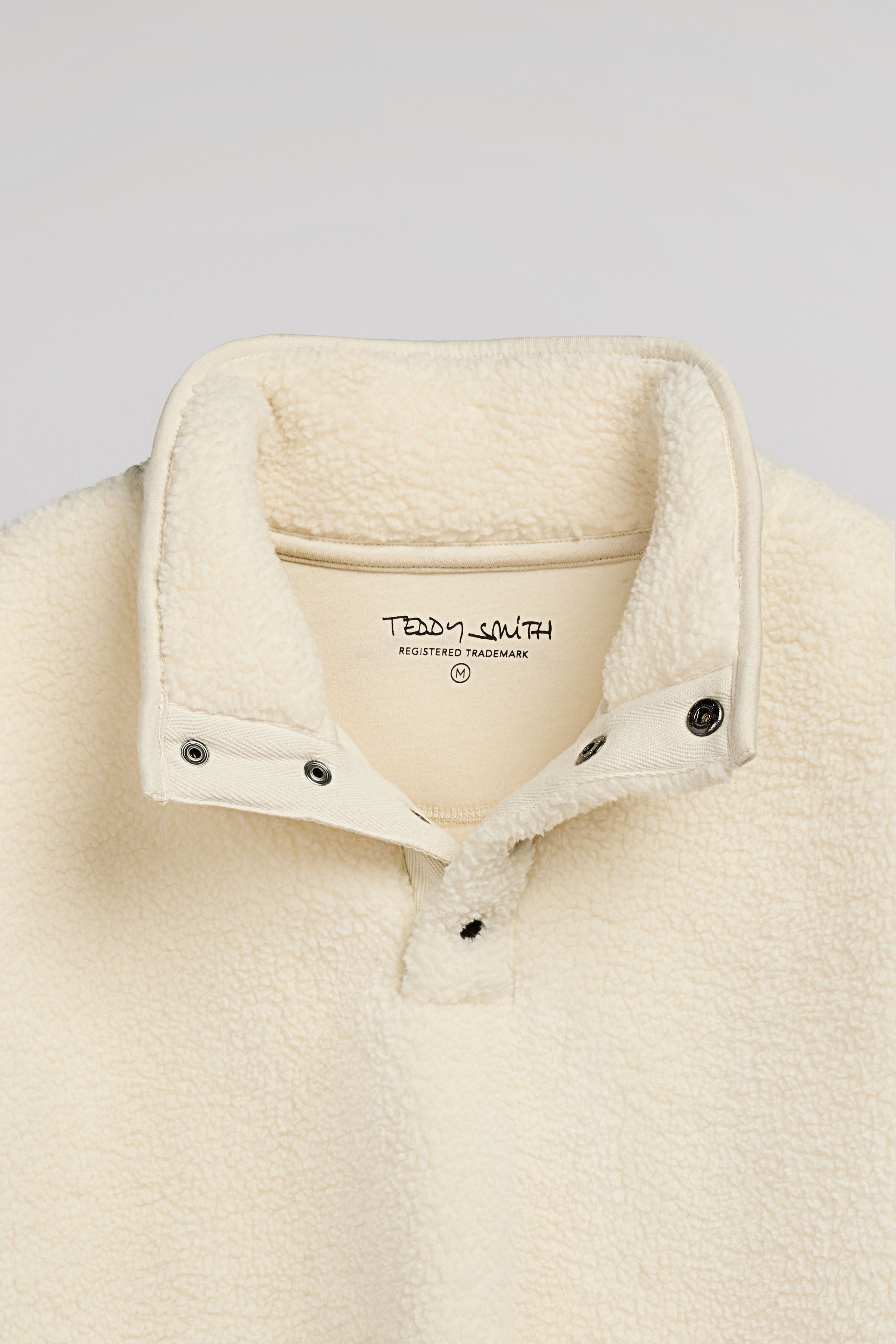 Teddy Smith S-Cliff Jr sweat sherpa blanc ivoire garçon