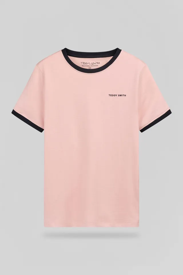 TEDDY SMITH THE TEE 2 R MC JR t-shirt rose pastel garçon