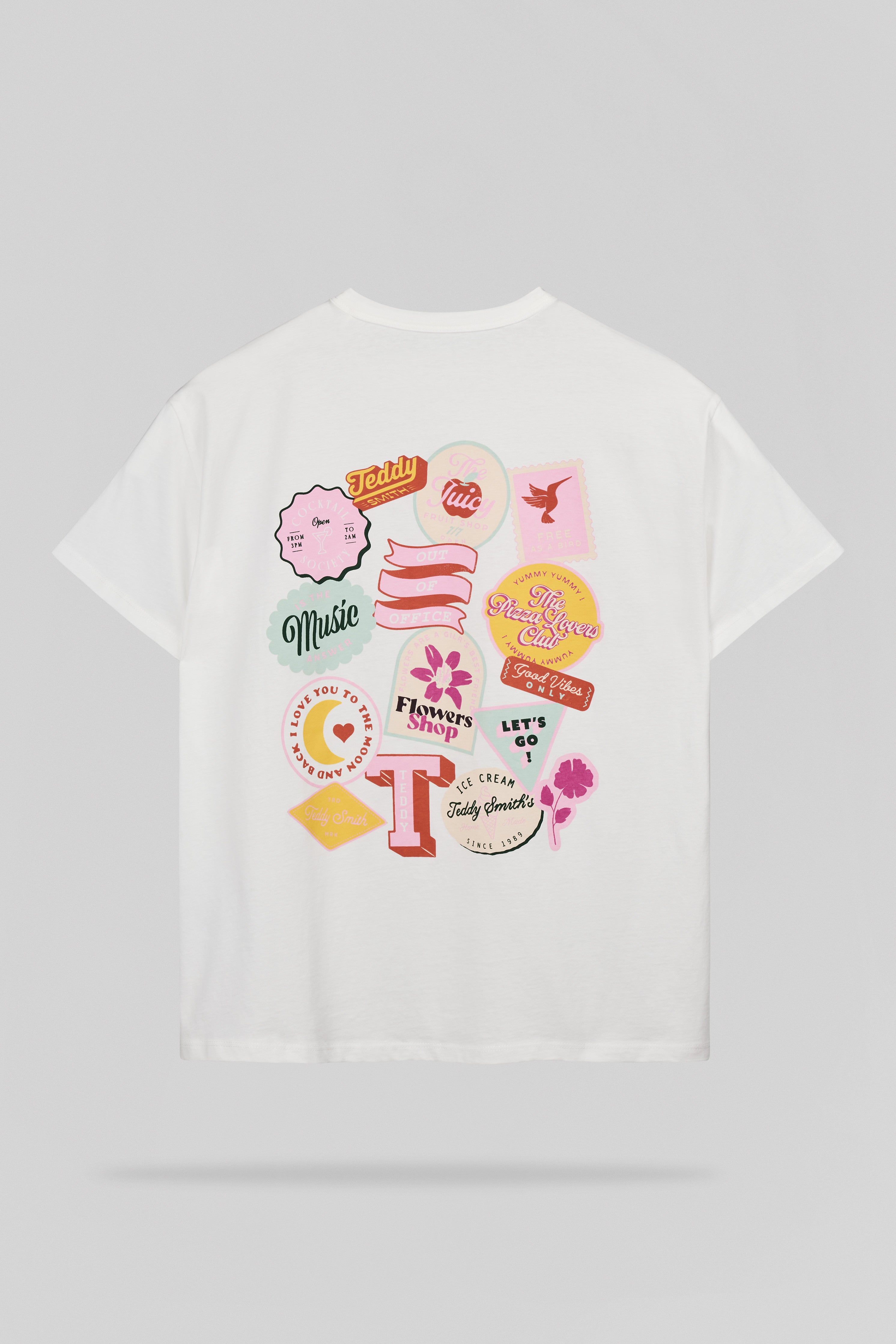 Teddy Smith T-Badge MC T-shirt Femme Blanc Oversize