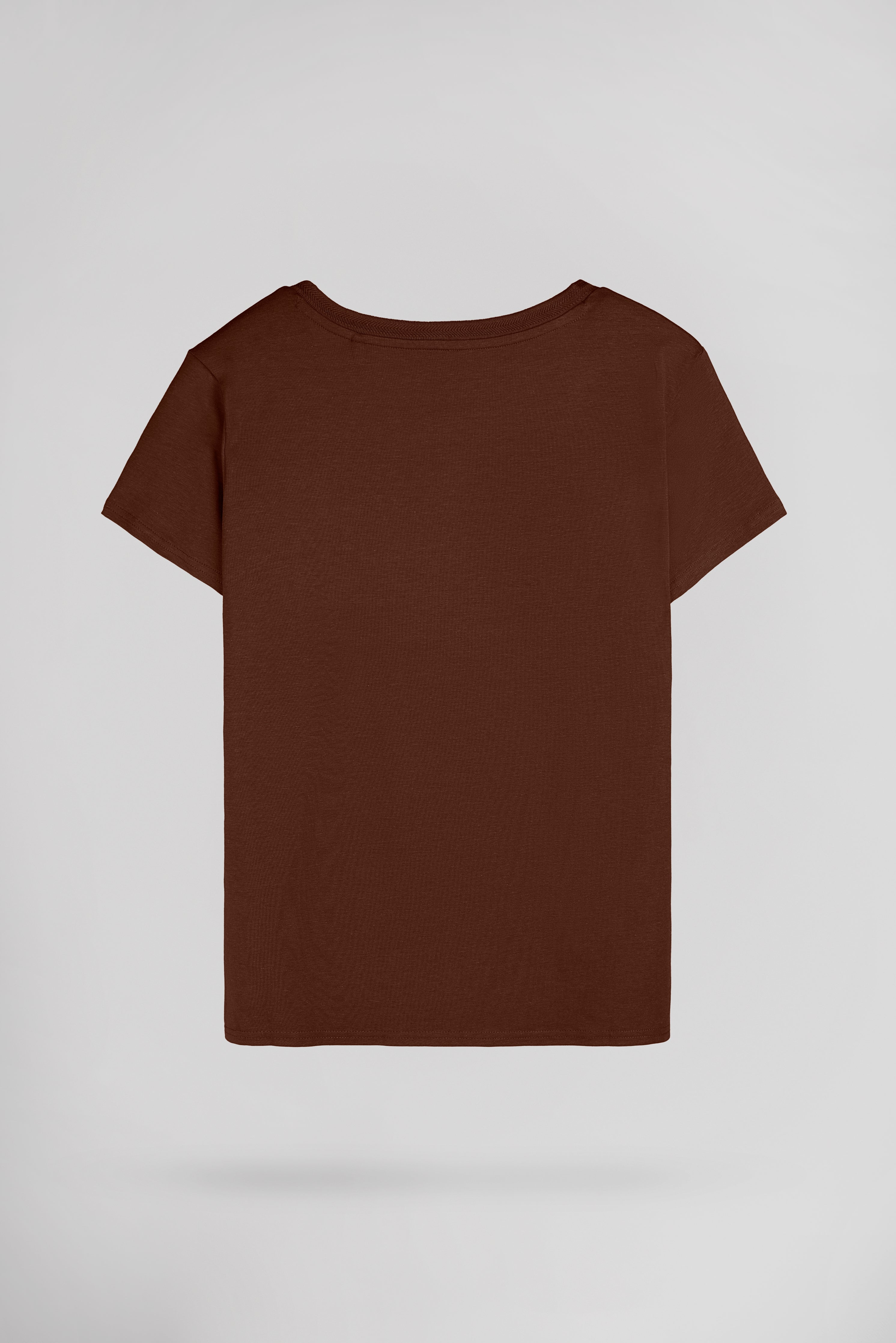 Teddy Smith T-Mia MC t-shirt femme chocolat col V fluide