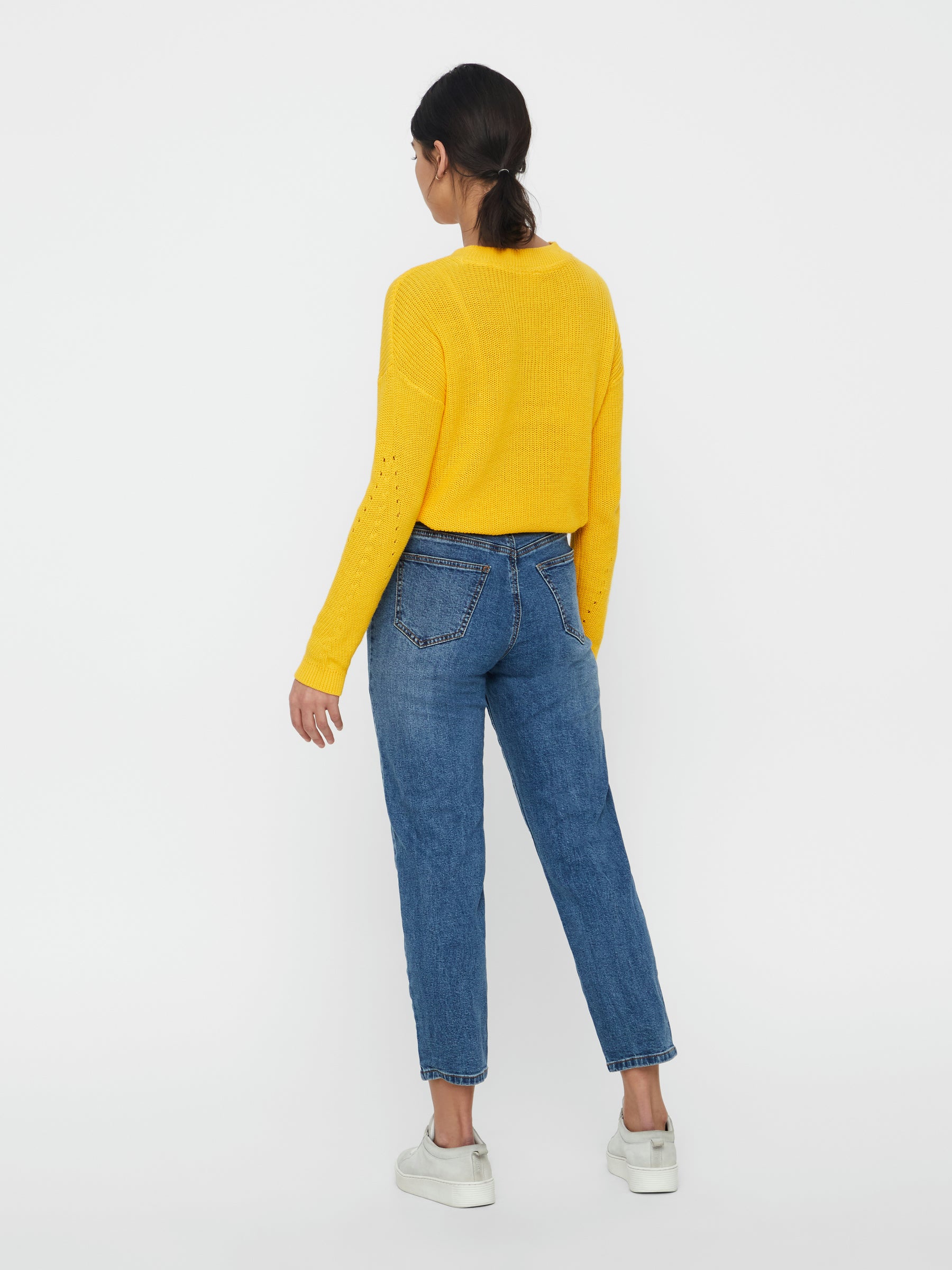 Noisy May pull en maille manches longues col rond loose