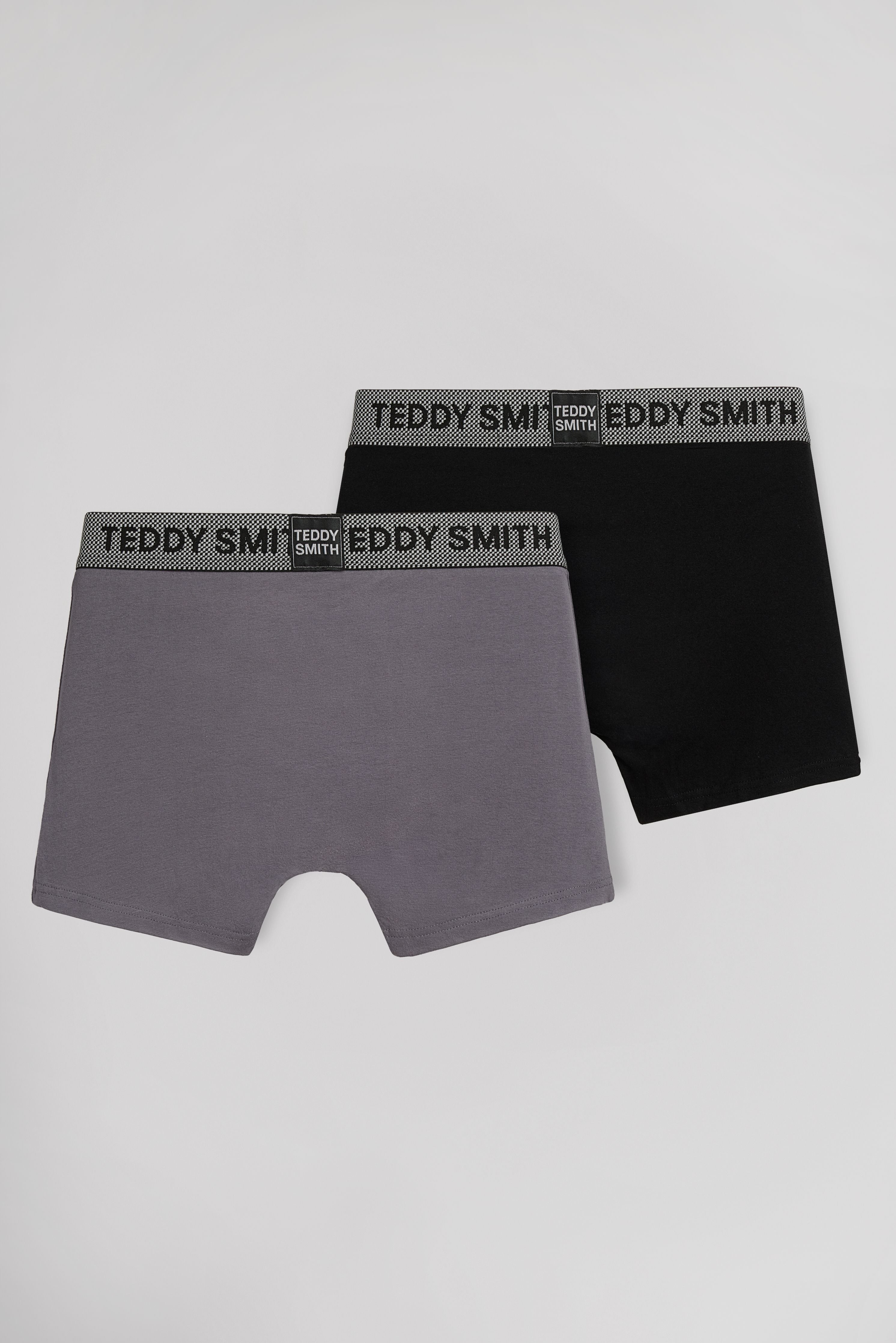 Teddy Smith boxers lot 2 noir anthracite coton homme
