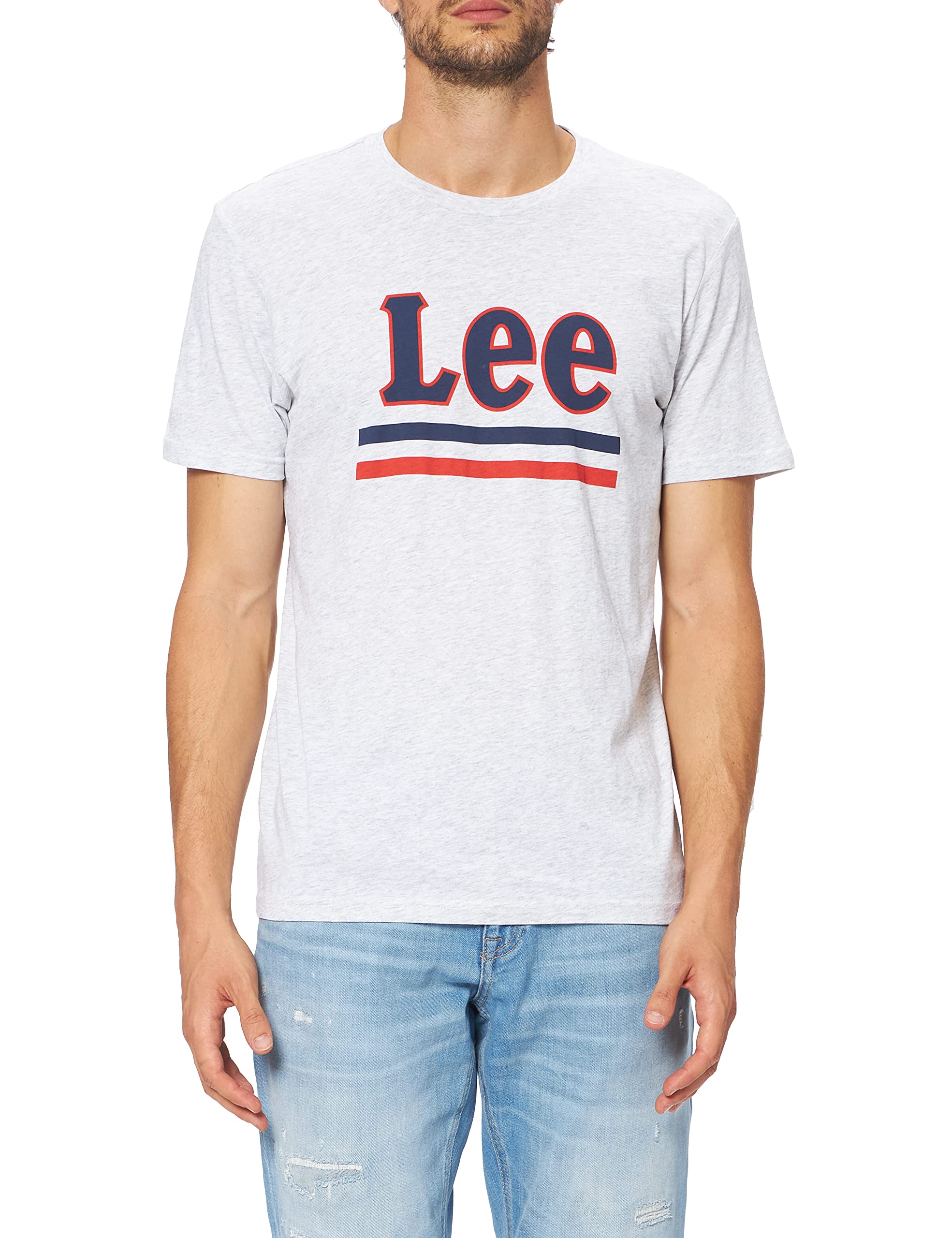 Lee Stripe Tee T-shirt homme blanc coupe régulière