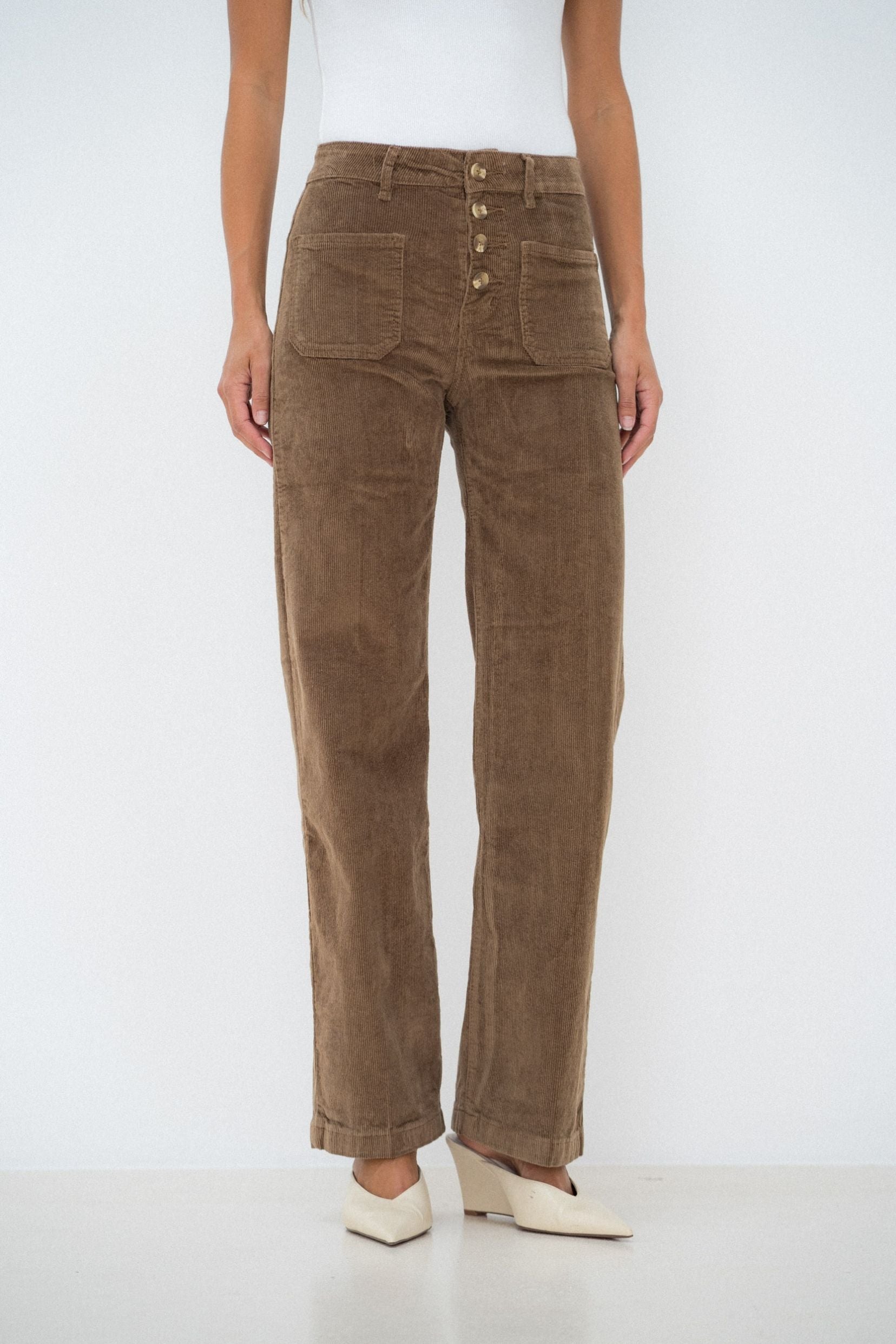 Maison Onado Néoline pantalon camel pli marqué
