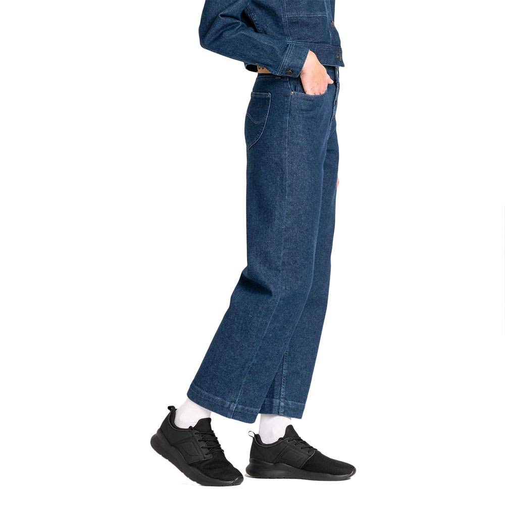 Lee Wide Leg Jean Droit Femme Bleu Foncé Large