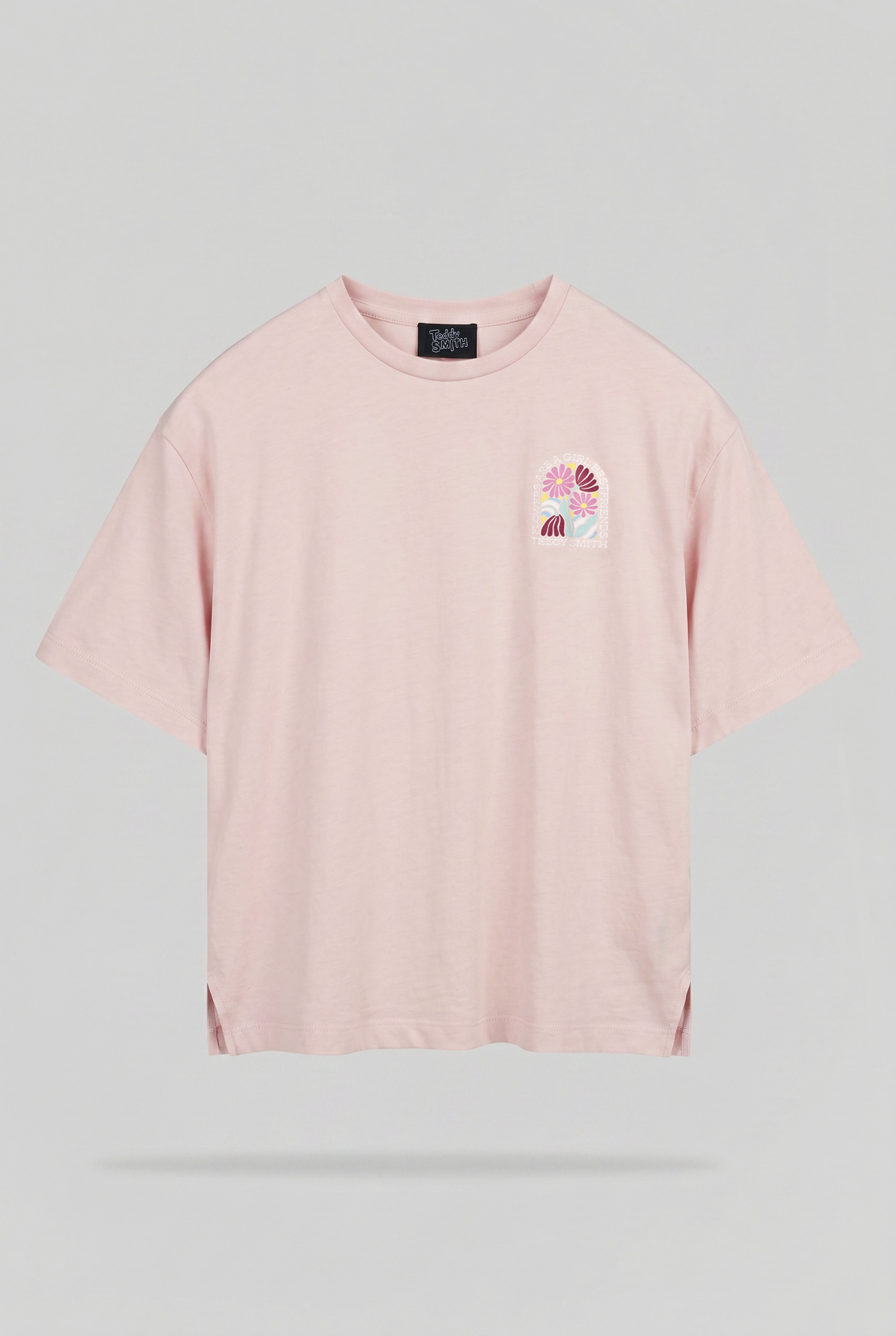 Teddy Smith T-Flowa MC t-shirt femme rose quartz