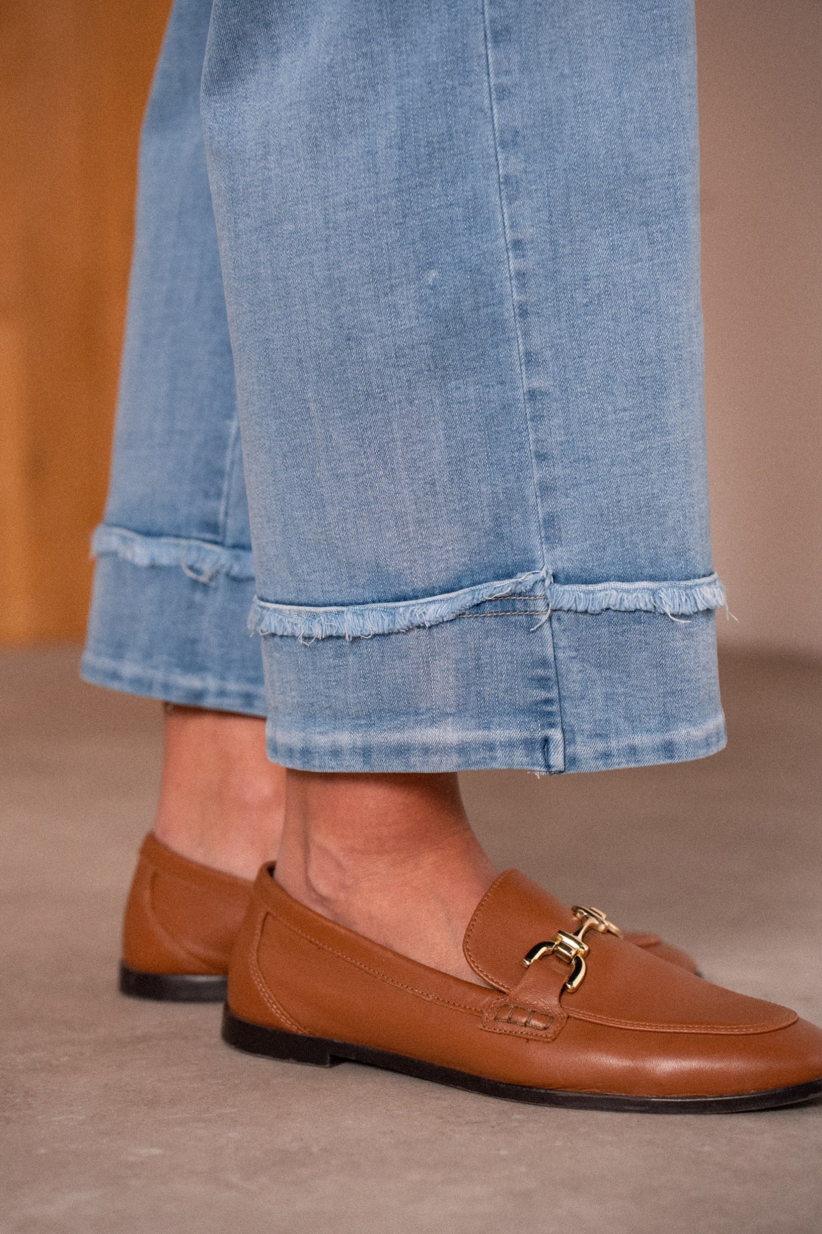 Maison Onado Huguette jean droit bleu coton