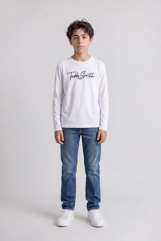 Teddy Smith Evan ML JR t-shirt blanc manches longues