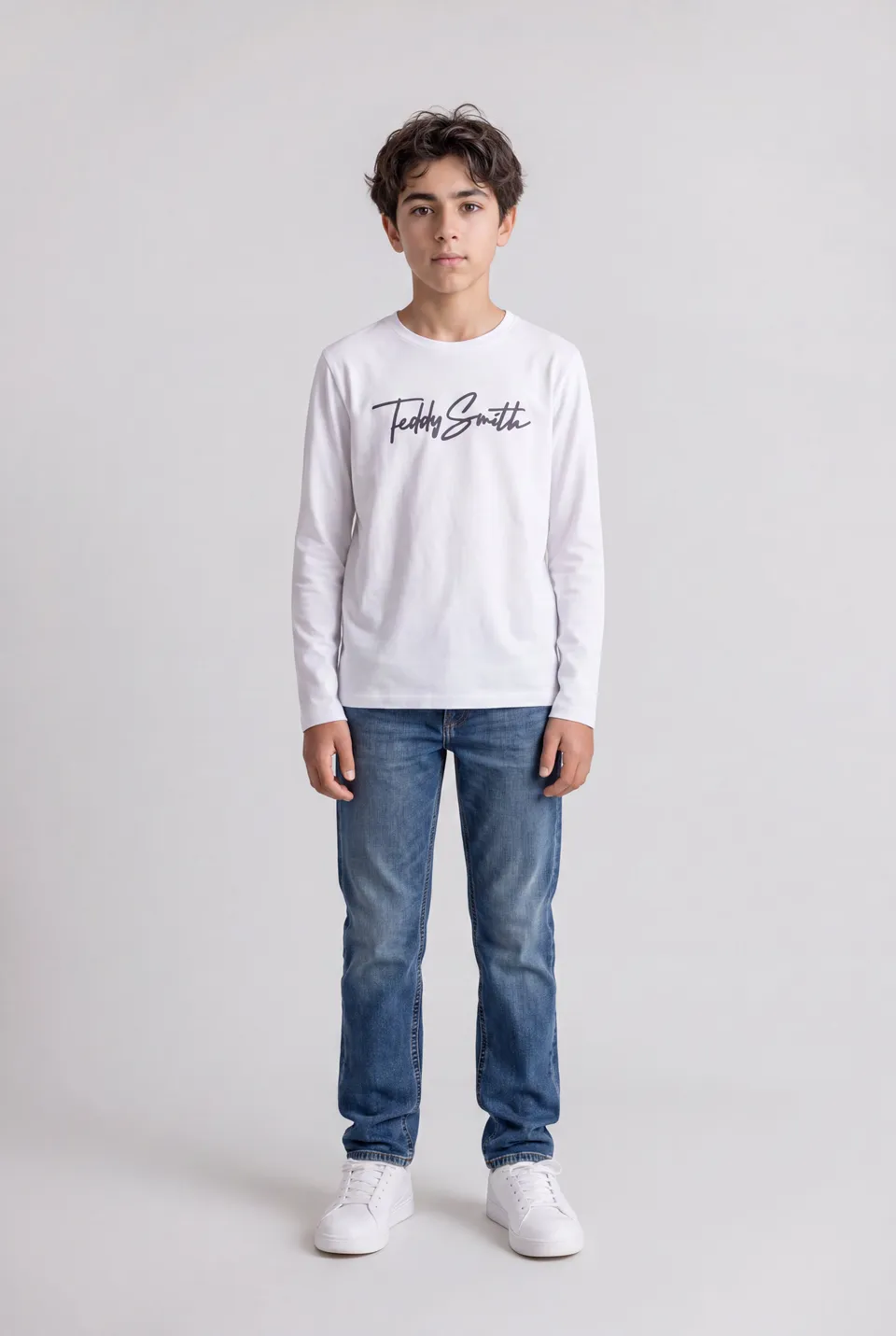 Teddy Smith Evan ML JR t-shirt blanc manches longues