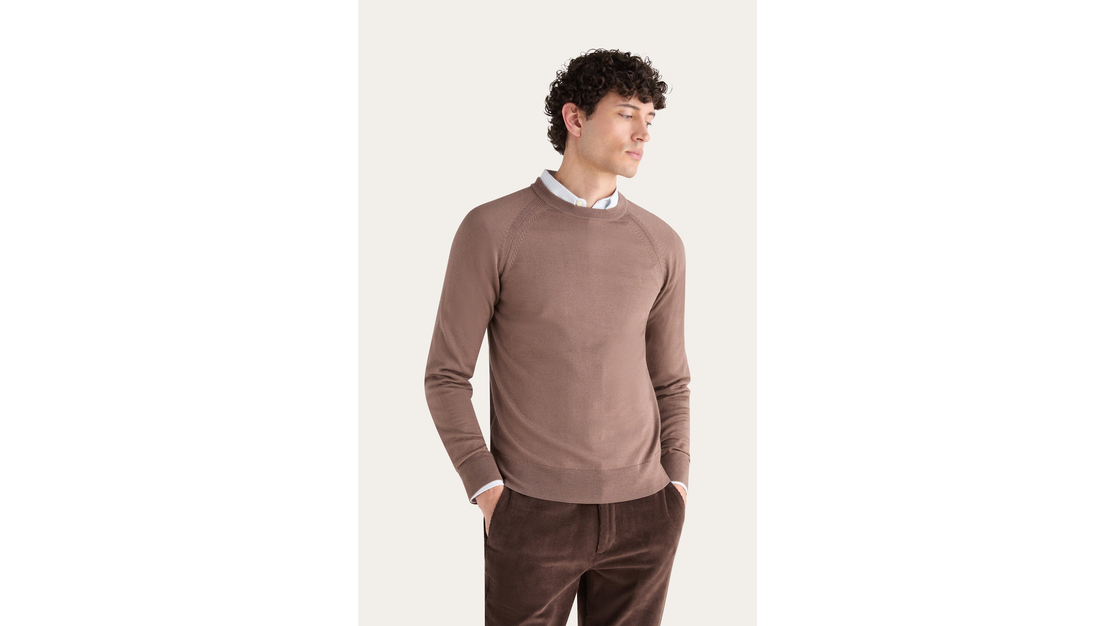 Dockers Regular Fit Crewneck pull marron col rond